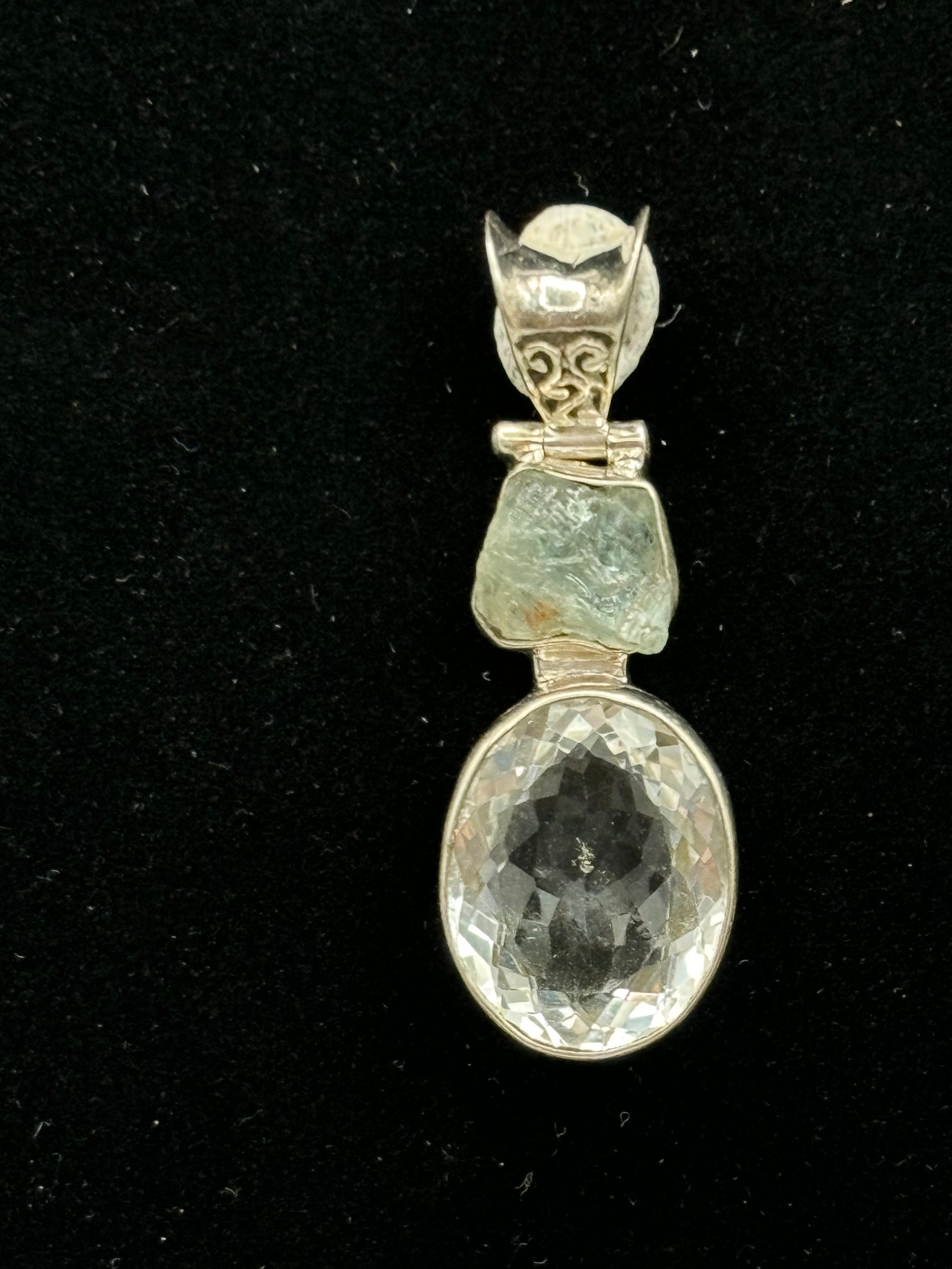 Elegant Aquamarine Sterling Silver Pendant Necklace for Women | March Birthstone Jewelry Gift | Perfect for Weddings, Anniversaries & Everyday Wear