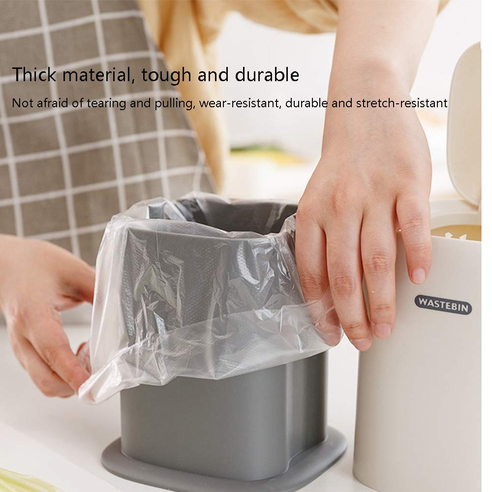Premium Small Trash Bags for Desks - 5 Rolls of Disposable Plastic Garbage Bags with Large Capacity, Fits Most Office/Home Trash Cans (White) - Perfect for Office Waste, Home Office Organization & Small Space Cleaning