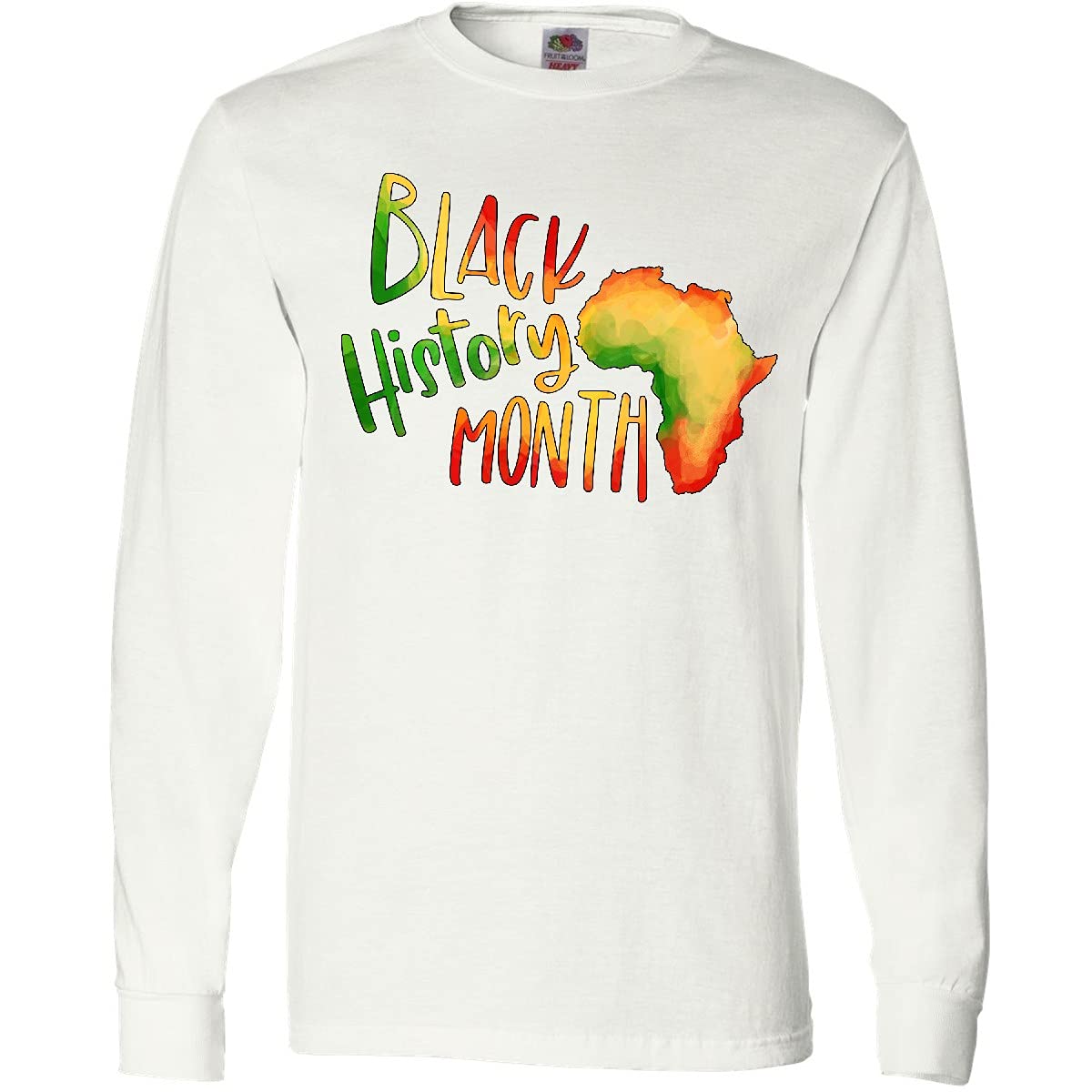 Inktastic Black History Month Africa Red Yellow Green Long Sleeve T-Shirt - Celebrate African Heritage with Pride for Men & Women