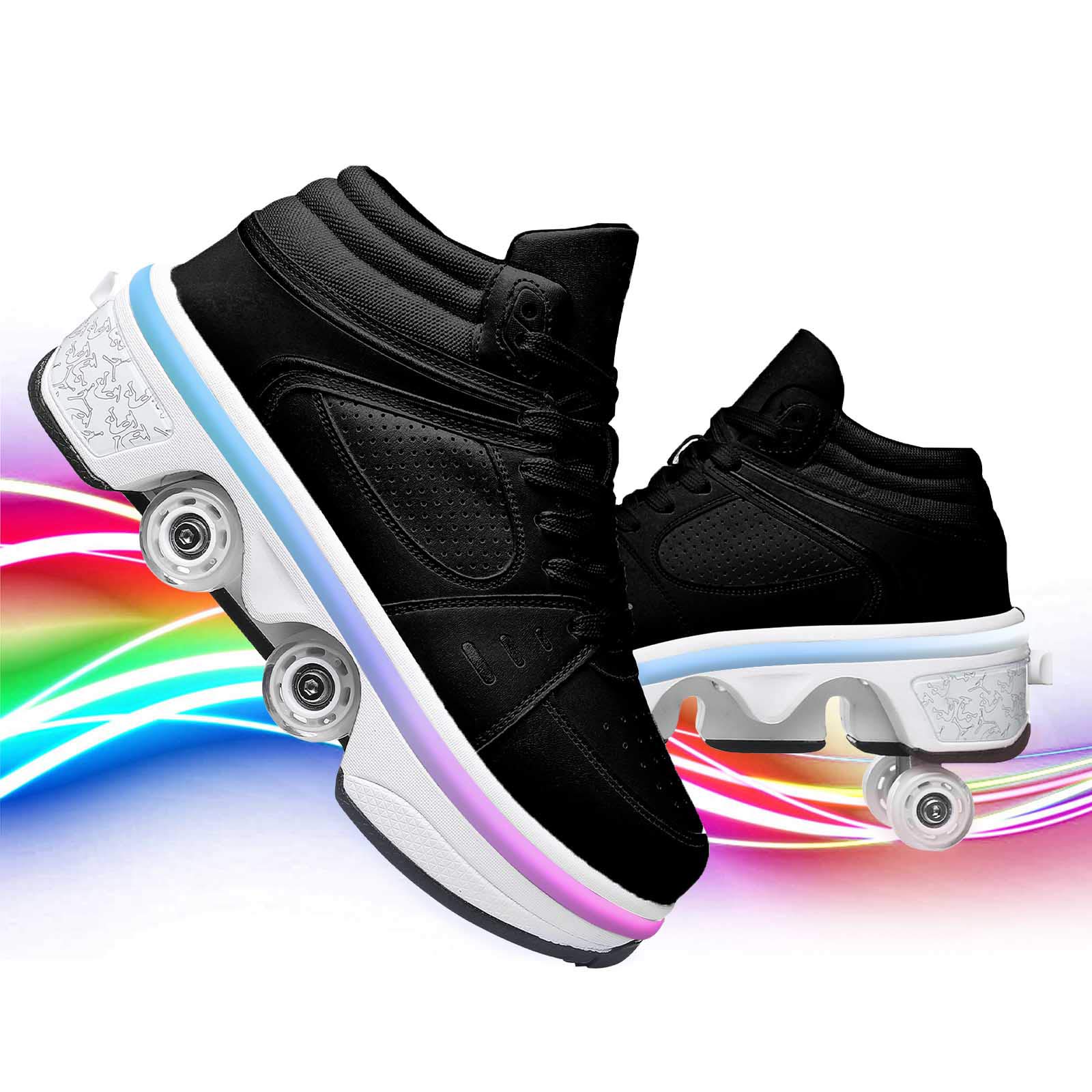 Best Roller Skate Shoes for Women & Kids - Mlyzhe Retractable Dual-Wheel Skates for Parkour, Outdoor Training & Casual Use | Durable & Comfortable Roller Shoes for Girls & Boys