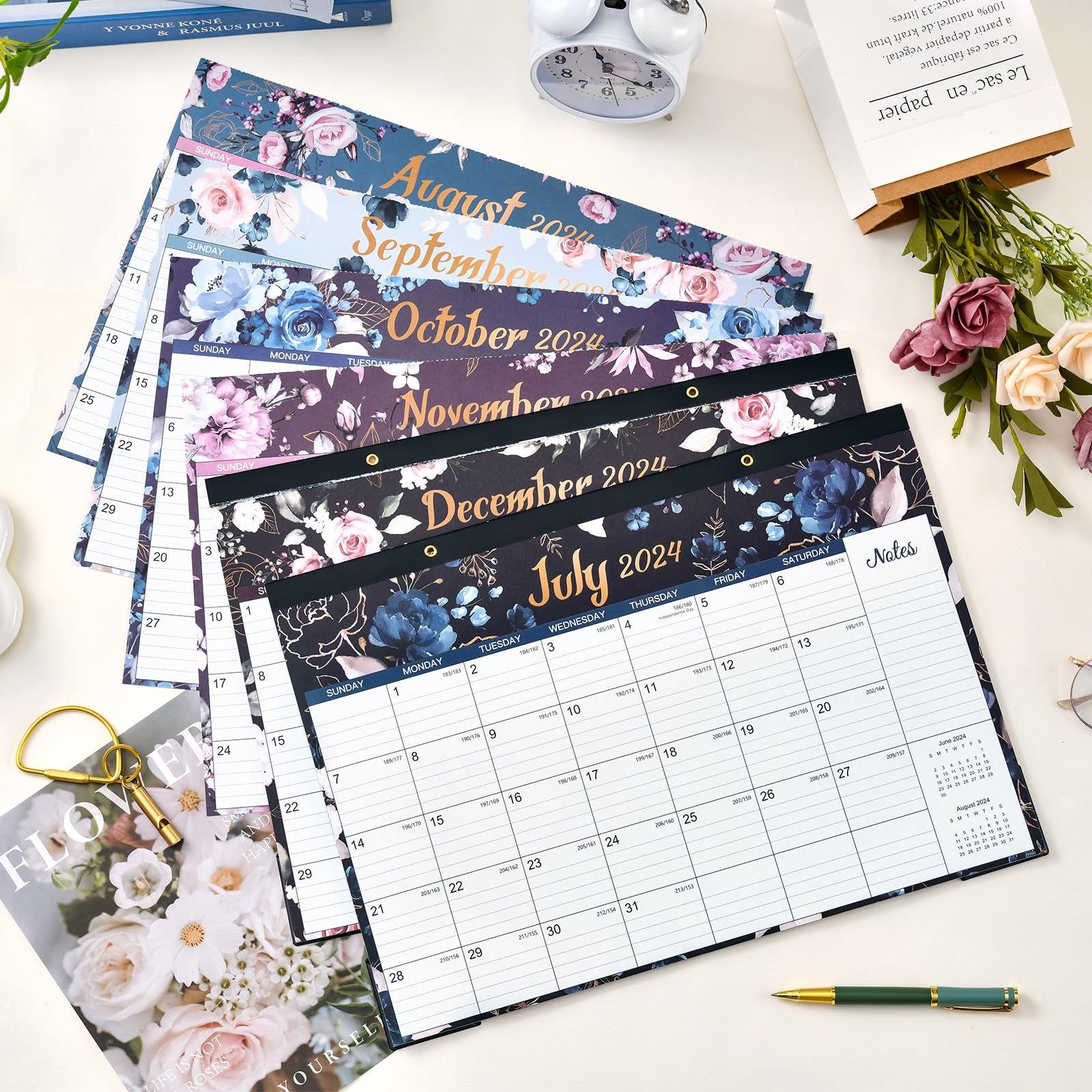 2024-2025 Academic Desk Calendar Planner | 18 Months (July 2024 - December 2025) | 17