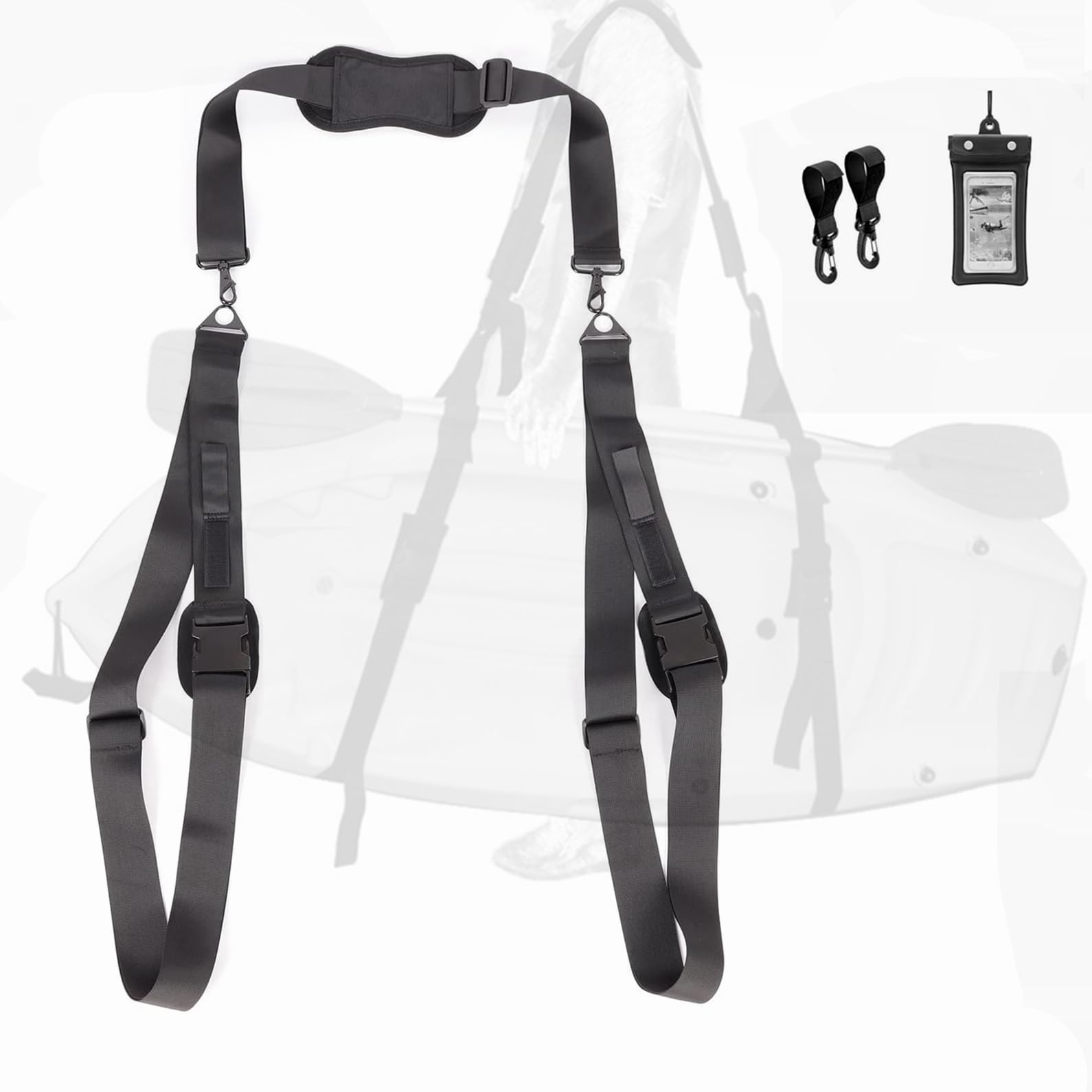 **Hands-Free Kayak & SUP Shoulder Strap - Adjustable Padded Carrying Sling for Surfboard, Paddle Board, Canoe Accessories - Perfect for Beach, Lake & Water Sports**