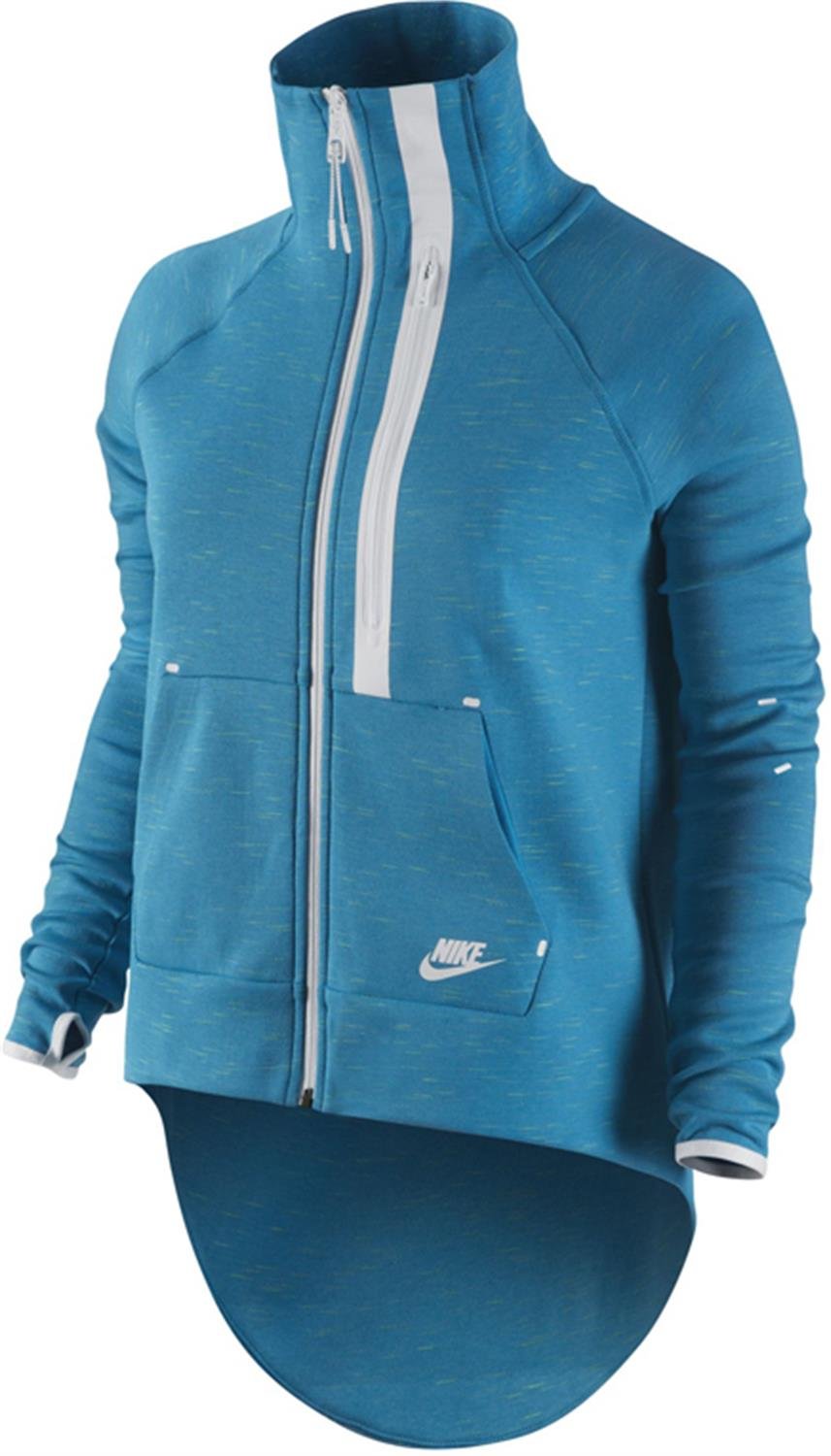 Nike Women's Tech Fleece Jacket - Light Blue & White | Warm Winter Running Jacket for Women | Gym, Jogging, Outdoor Activities