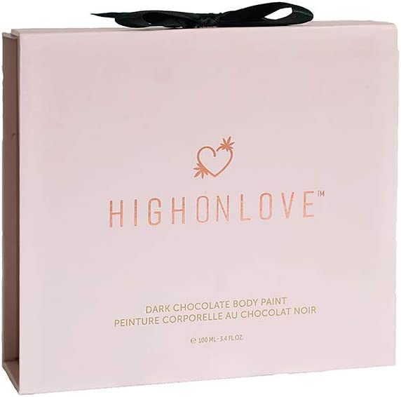 HighOnLove Dark Chocolate Edible Body Paint with Hemp Seed Oil - 100ml Sensual Massage Lotion for Couples & Romantic Nights