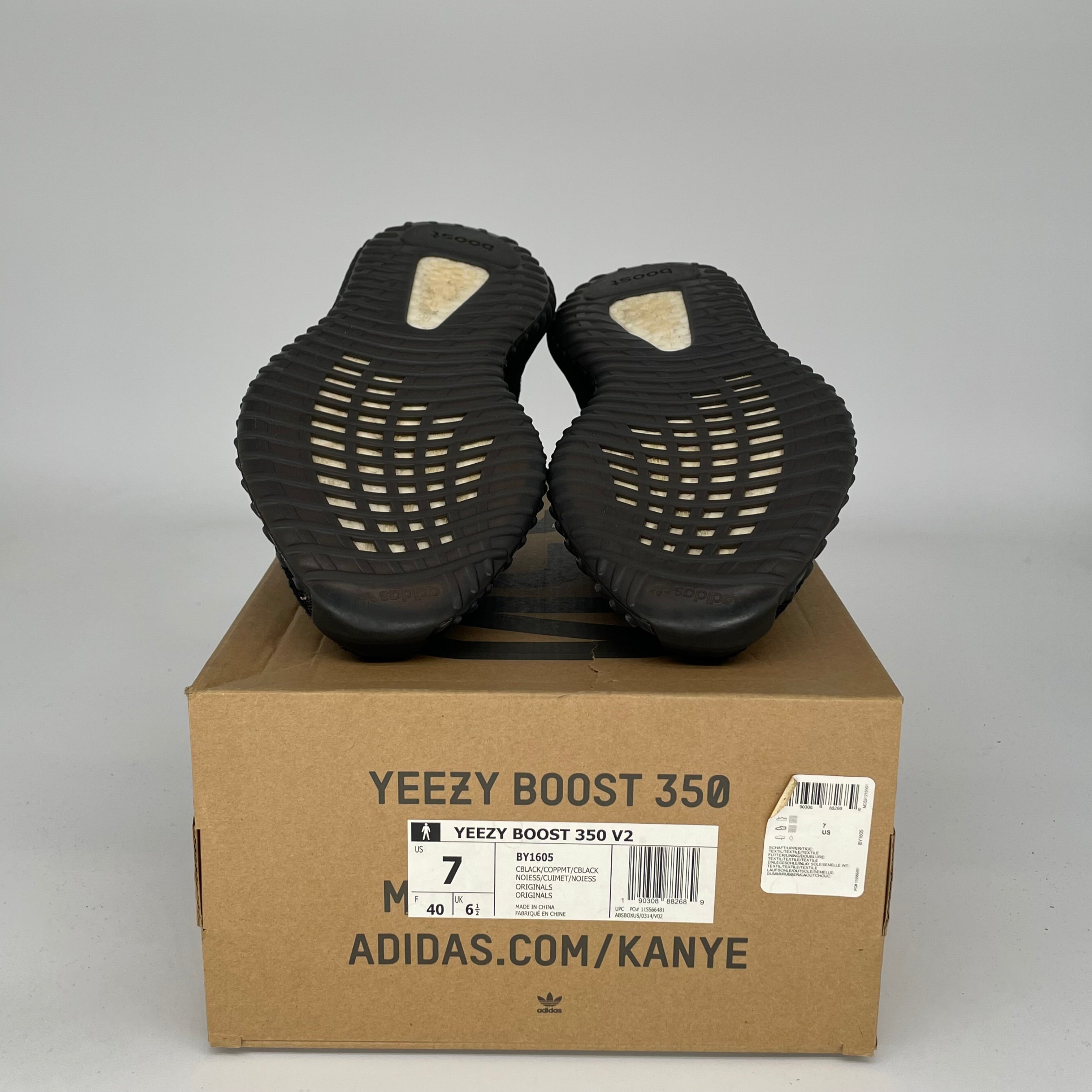 Adidas Yeezy Boost 350 V2 Core Black Copper - Men's Running Shoes Size 7 [BY1605] | Comfortable Sneakers for Gym, Workout & Casual Wear