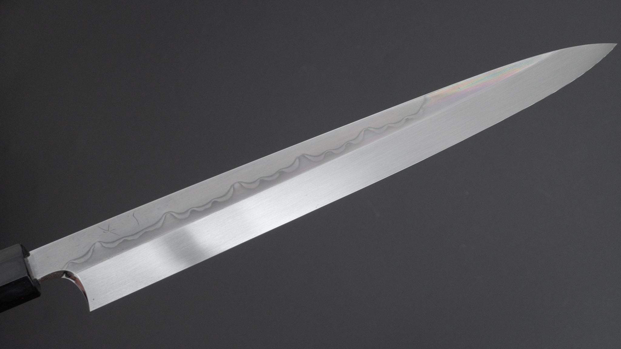 Hitohira Togashi White #1 Sanbonsugi Mizu Honyaki Yanagiba 300mm Japanese Sushi Knife - Kurokaki Persimmon Handle with Saya - Perfect for Sushi Chefs & Japanese Cuisine Lovers