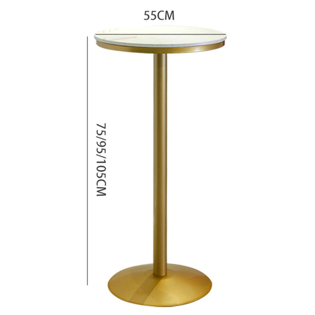 Round Bistro Table - Marble Top Bar Table with High-Temperature Baking Paint Finish, Easy Assembly (75cm/29.5in, 95cm/37.4in, 105cm/41.3in) - Perfect for Kitchen Island, Breakfast Nook, Small Space Dining & Outdoor Patio