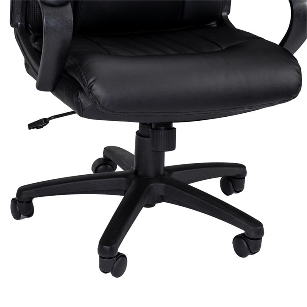 Poundex Compet Office Chair - Ergonomic Adjustable Black Desk Chair for Home & Office Use - Perfect for Long Hours of Work, Gaming, or Studying