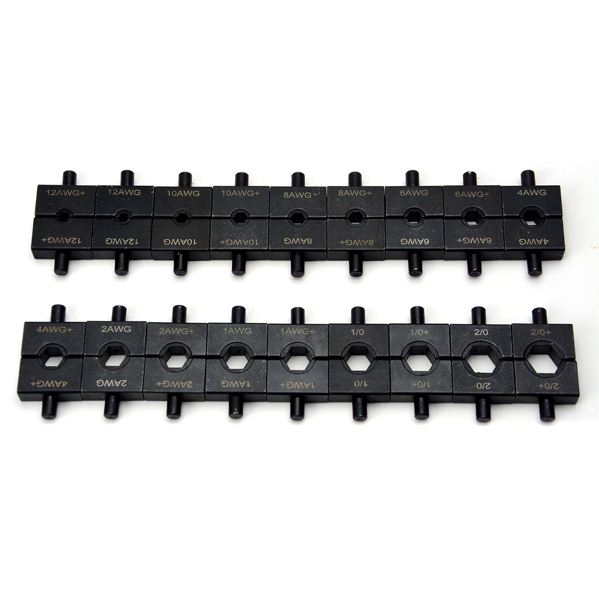 TEMCo TH0006 Hydraulic Electrical Cable Lug Crimper Kit - 18 Die Sets for 12 AWG to 00 (2/0) Gauge, 5 US TON Pressure - Professional Wire Terminal Crimping Tool for Automotive, Marine & Industrial Electrical Connections
