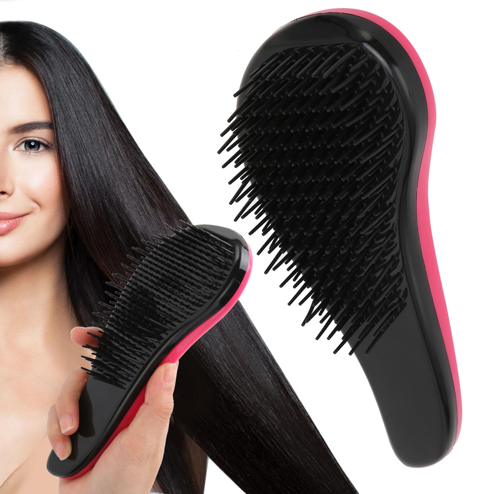 Raaya Soft Nylon Flat Hair Brush for Women & Men - Gentle Detangling Brush for Daily Use - Perfect for Wet/Dry Hair Styling at Home or Travel