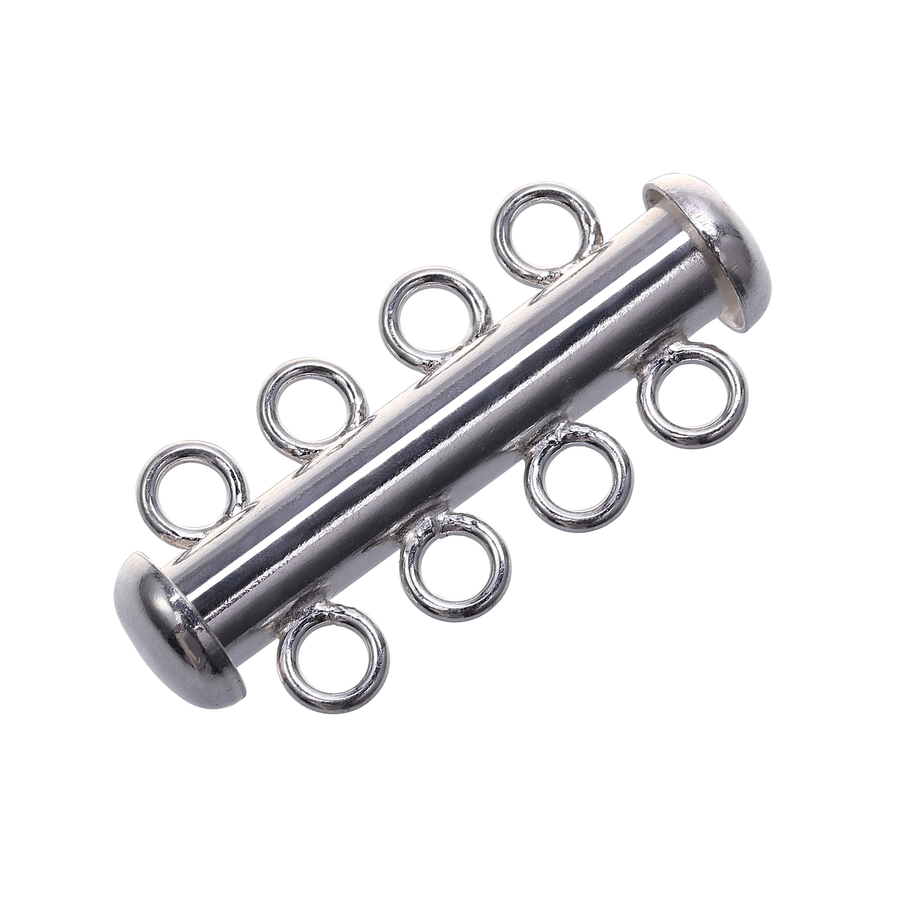 925 Sterling Silver 4-Hook Clasp 6x25mm - Jewelry Making Supplies for Necklaces, Bracelets & DIY Crafts (Sold Individually)