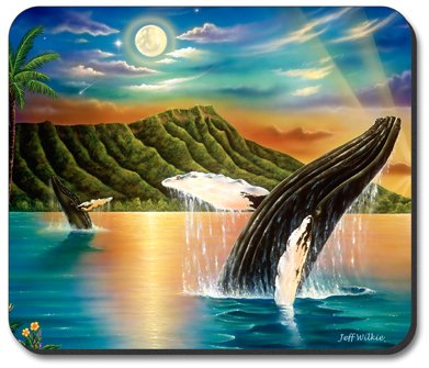 Premium Humpback Whale Art Plate Mouse Pad - Non-Slip Desk Mat for Computers & Gaming - Perfect for Office, Home, or Gift Giving