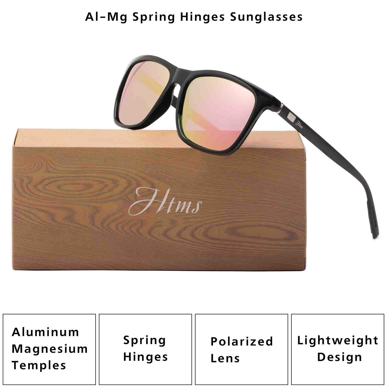 Polarized Square Sunglasses - Aluminum Magnesium Frame for Outdoor Sports