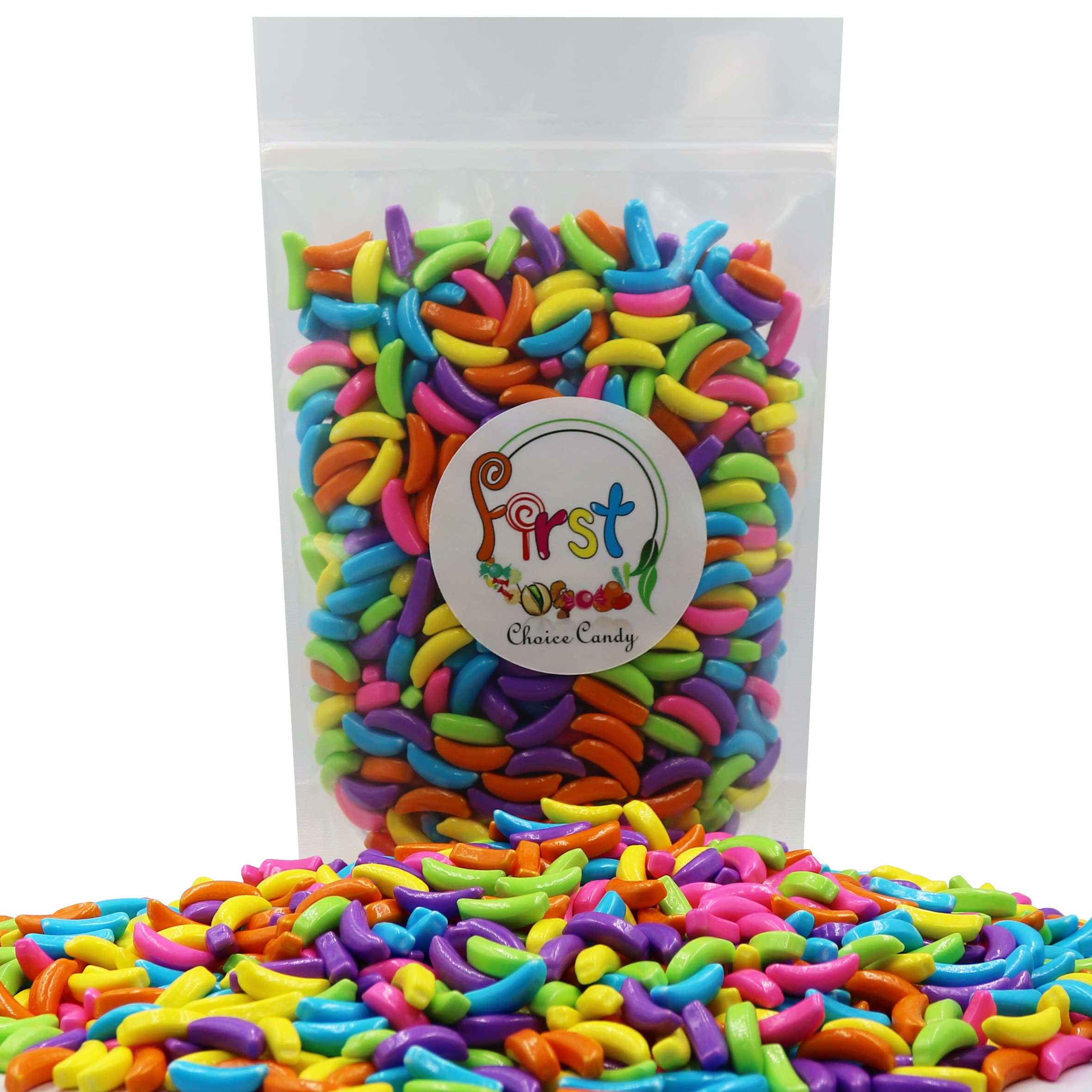 FirstChoiceCandy Silly Banana Heads Classic Hard Candy - Assorted Rainbow Flavors - 5 Pound Bulk Candy for Parties, Halloween, Christmas & Office Treats