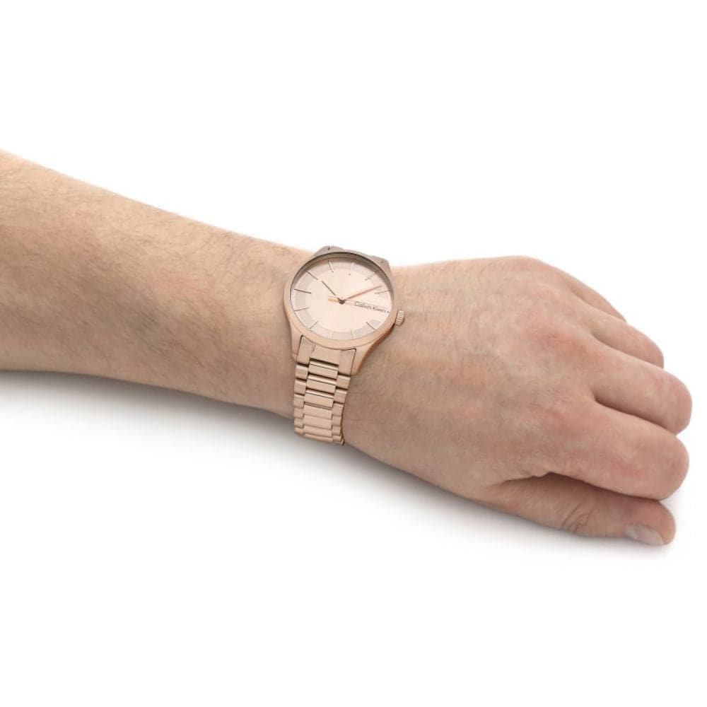 Calvin Klein Rose Gold Dial Stainless Steel Watch for Men & Women - 25200042 | Perfect for Office, Date Night & Everyday Wear