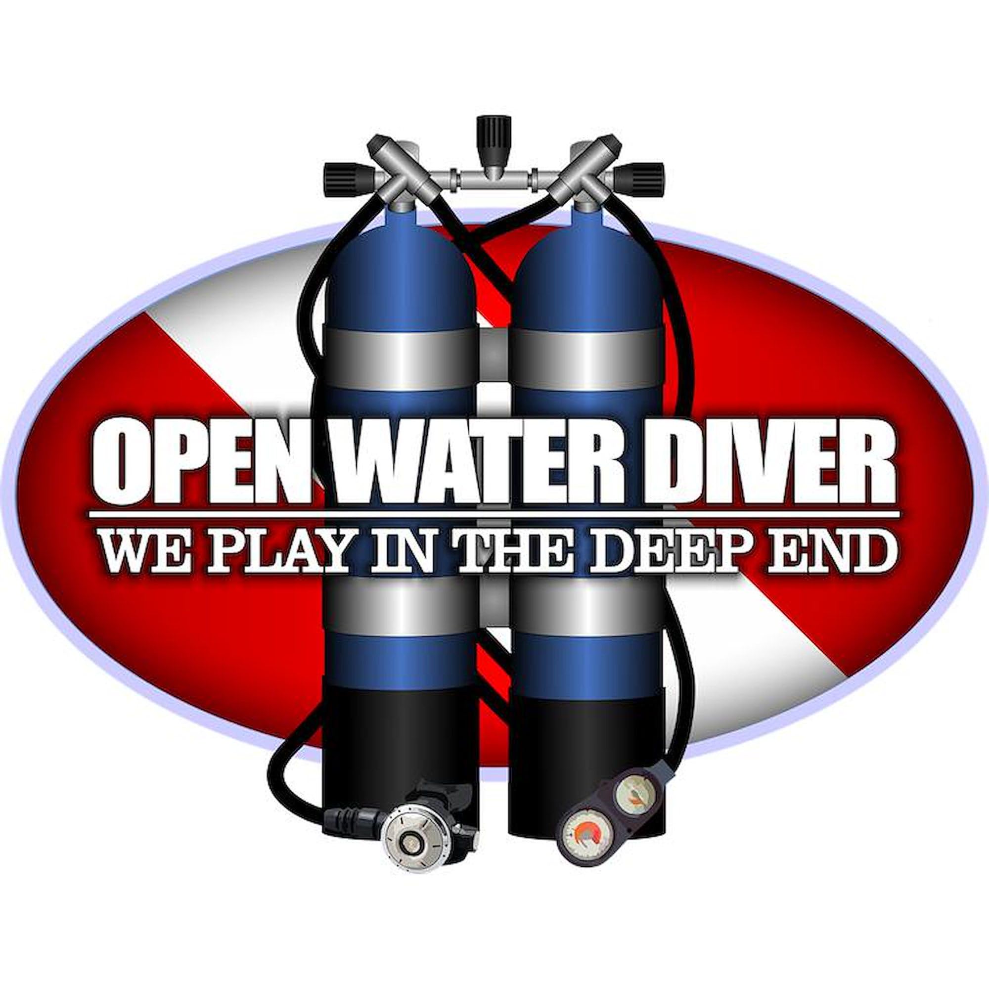 Open Water Diver Scuba Tanks Square Car Magnet - 3 Pack Magnetic Bumper Stickers for Scuba Enthusiasts | Perfect for Cars, Trucks & Dive Gear Display