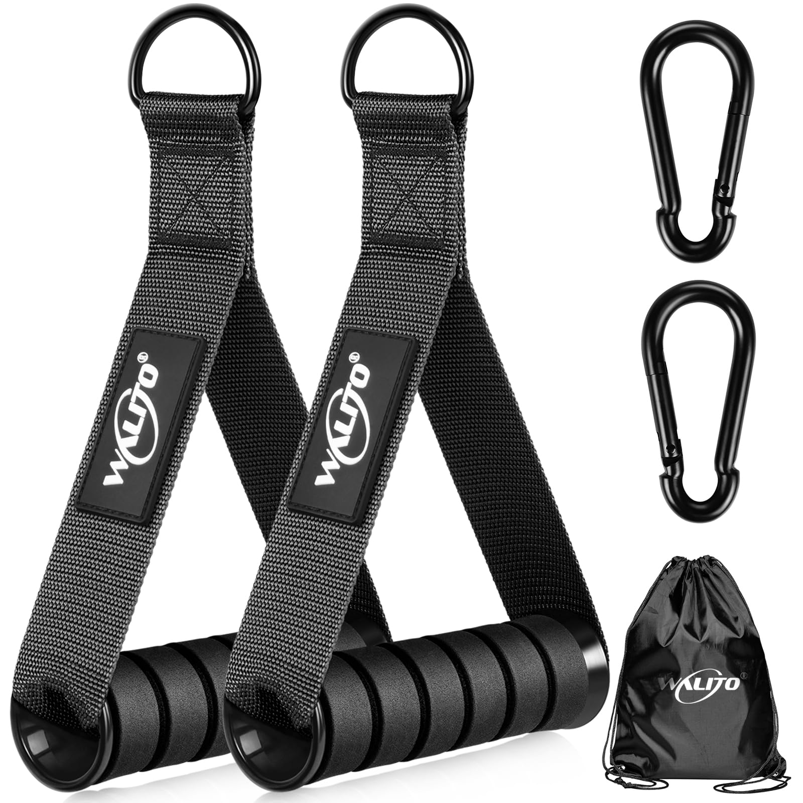 WALITO Heavy Duty Exercise Handles - Replacement Cable Machine Attachments for Home Gym Equipment, Pulley System, Strength Training & Resistance Bands (Perfect for Pilates, CrossFit & Home Workouts)