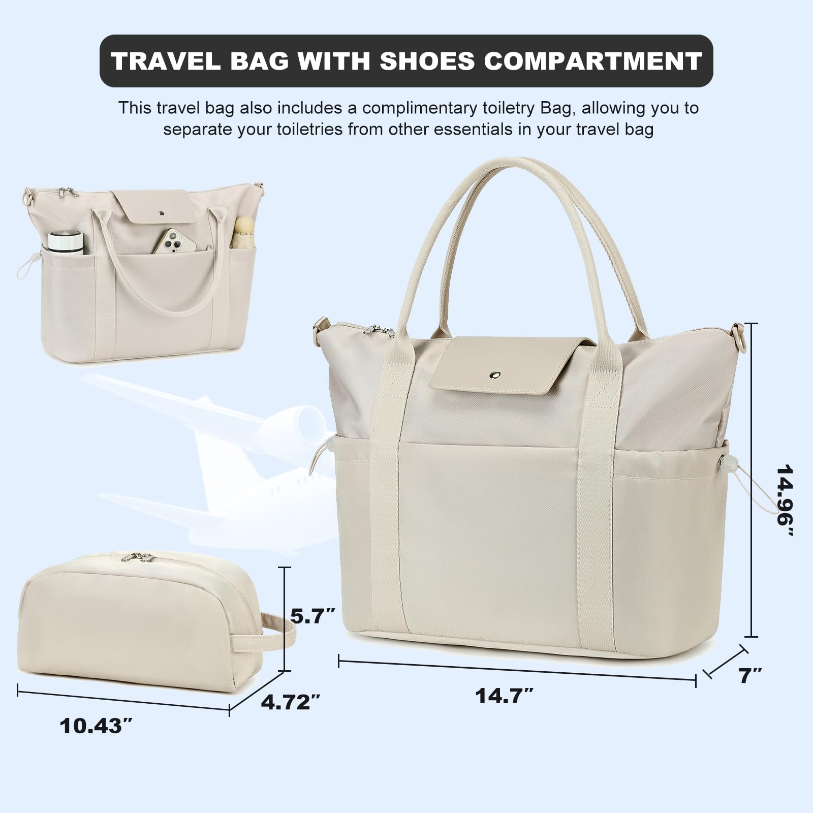 CAMTOP Women's Canvas Travel Bag - Durable Weekend Overnight Carry On Luggage for Ladies - Perfect for Business Trips, Gym & Vacation Getaways