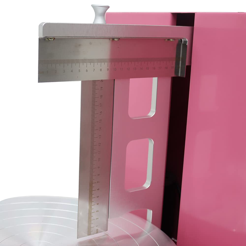 110V Pink Cake Decorating Machine - 4 to 12 Inch Cake Coating & Smoothing Tool with Waterproof LCD Display, Stainless Steel Spatula & Leak-Proof Plug | Perfect for Bakeries, Wedding Cakes & Home Baking Decorations