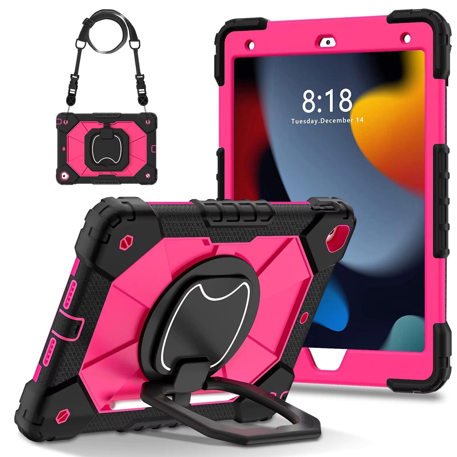 Shockproof Kids Case for iPad Pro 11 5th Generation (M4 2024) - Heavy Duty Protective Cover in Hot Pink & Black | Perfect for School, Travel & Playtime