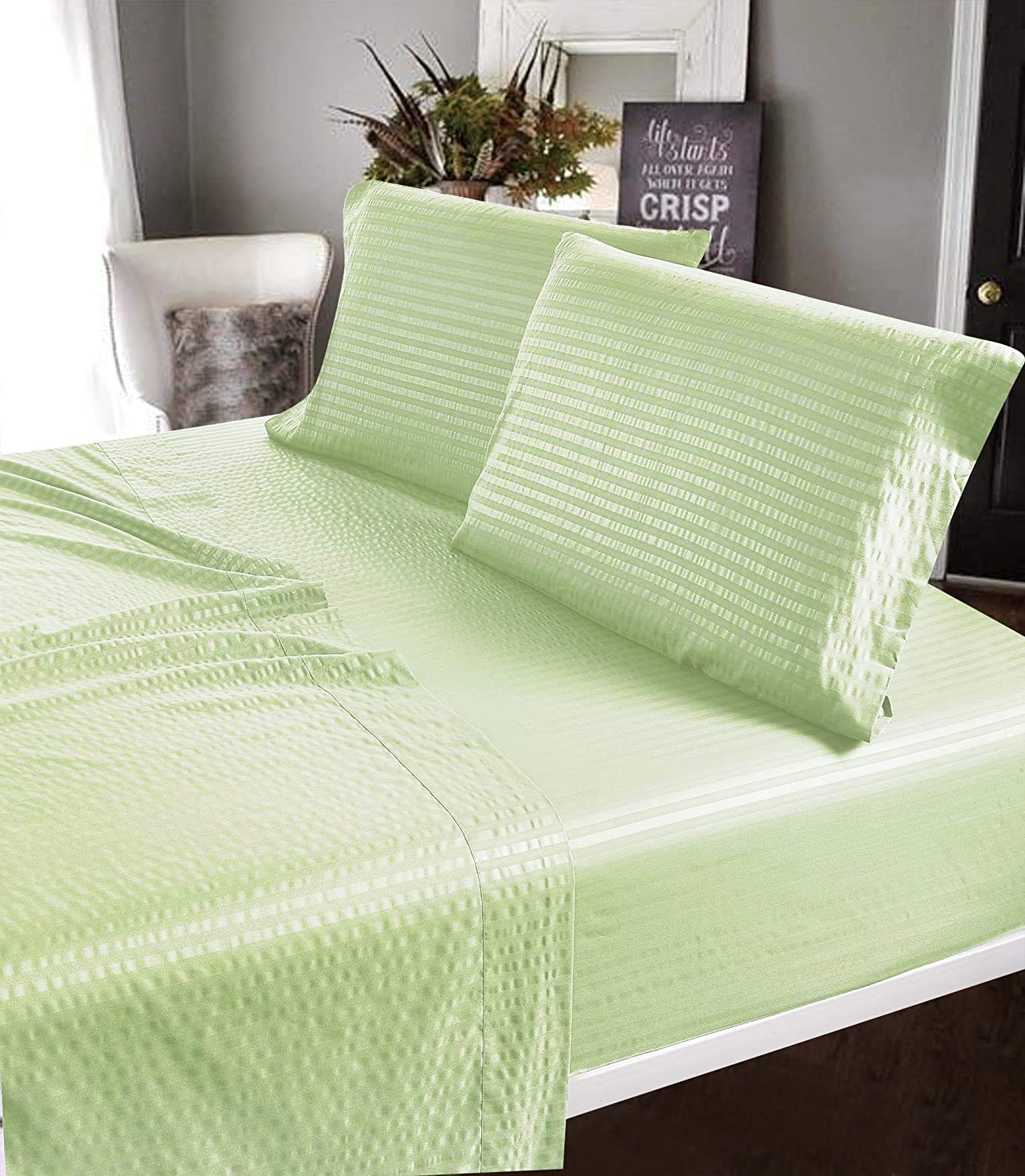 600 Thread Count Extra Deep Pocket Sheet Set - 4 Piece King Size Bed Sheets for 18