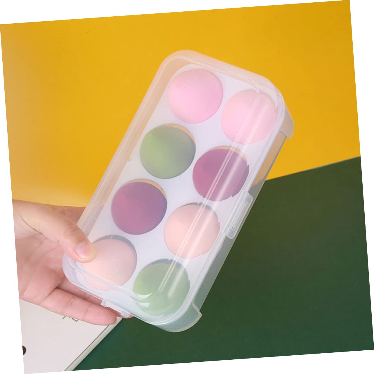 Beautifu 2-Pack Plastic Makeup Sponge Holder Storage Box - Travel-Friendly Cosmetic Organizer for Foundation Sponges, Beauty Blenders & Makeup Tools | Perfect for Home, Travel & Salon Use