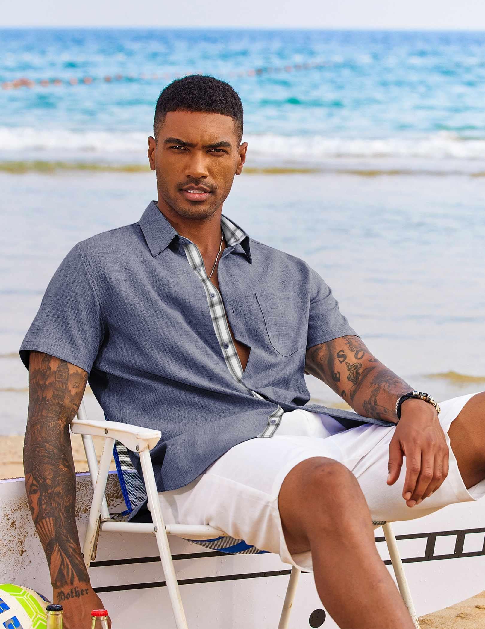 COOFANDY Men's Short Sleeve Button Down Shirts - Casual Summer Beach & Wedding Wear