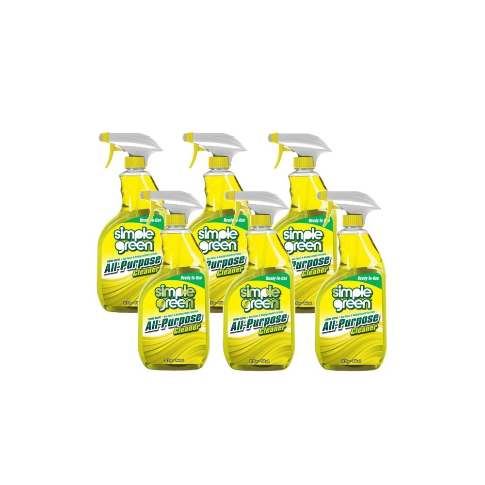 Simple Green Lemon Scent All-Purpose Cleaner 32 fl oz (6-Pack) - Degreaser & Multi-Surface Cleaner for Kitchen, Bathroom, Garage & Outdoor Use