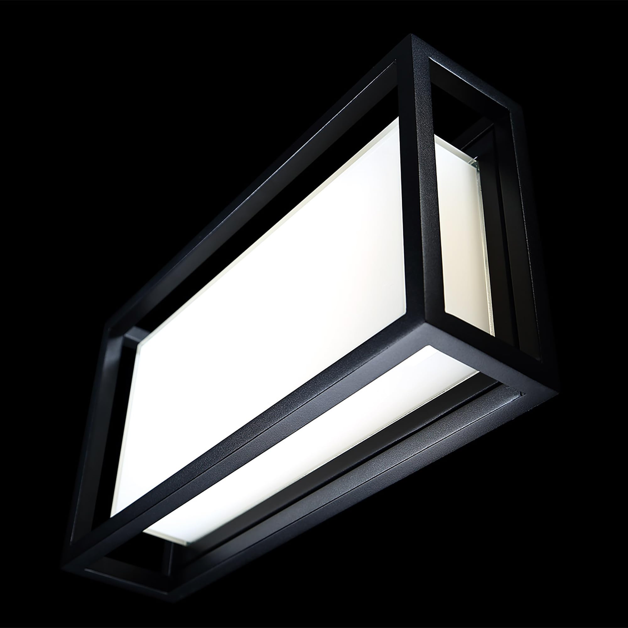 Modern Forms Framed 14-inch LED Wall Light - Indoor/Outdoor Use - 3000K Warm White - Black Finish - Perfect for Porch, Patio, and Entryway Lighting