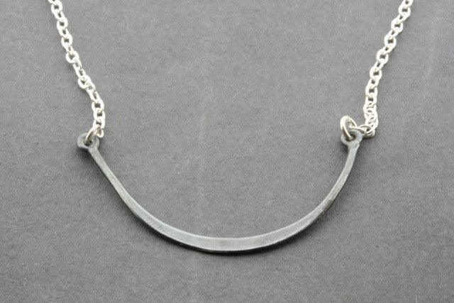 Oxidized Silver Smile Necklace - Handmade Dainty Pendant Jewelry for Women - Perfect for Everyday Wear, Gifts & Special Occasions