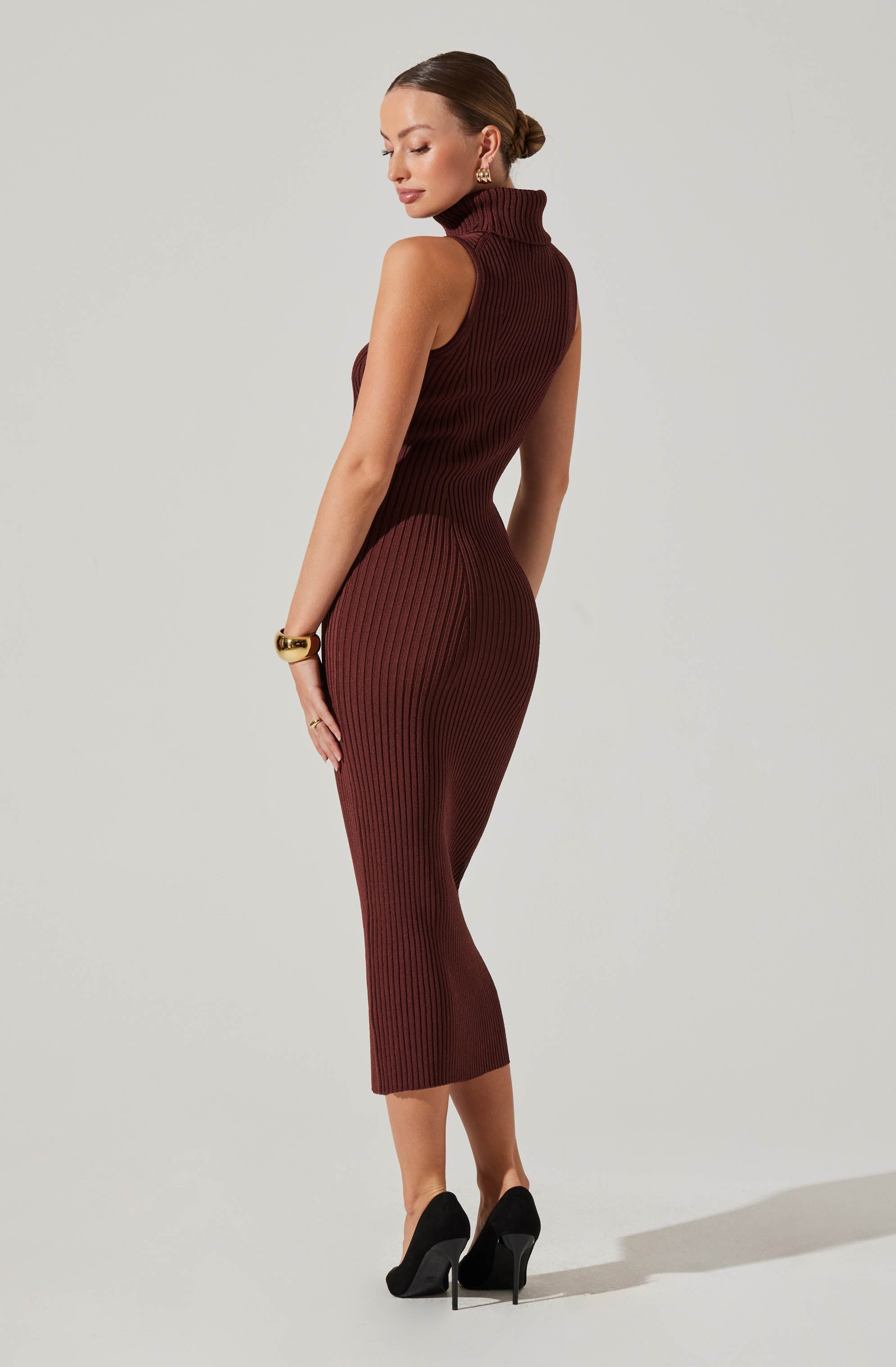 Channary Women's Sleeveless Turtleneck Sweater Dress - Slim Fit Knit Bodycon Midi Dress for Fall Winter Fashion | Perfect for Office, Date Night & Holiday Parties