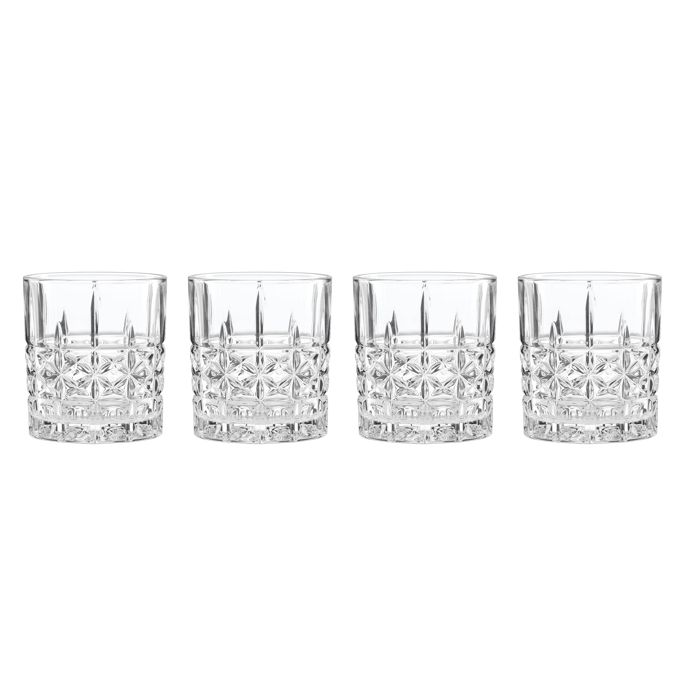 Premium Apollo Double Old Fashioned Whiskey Glasses Set of 4 - Heavy Base Cocktail Glasses for Bourbon, Scotch & Whiskey - Perfect for Home Bars, Gifts & Entertaining