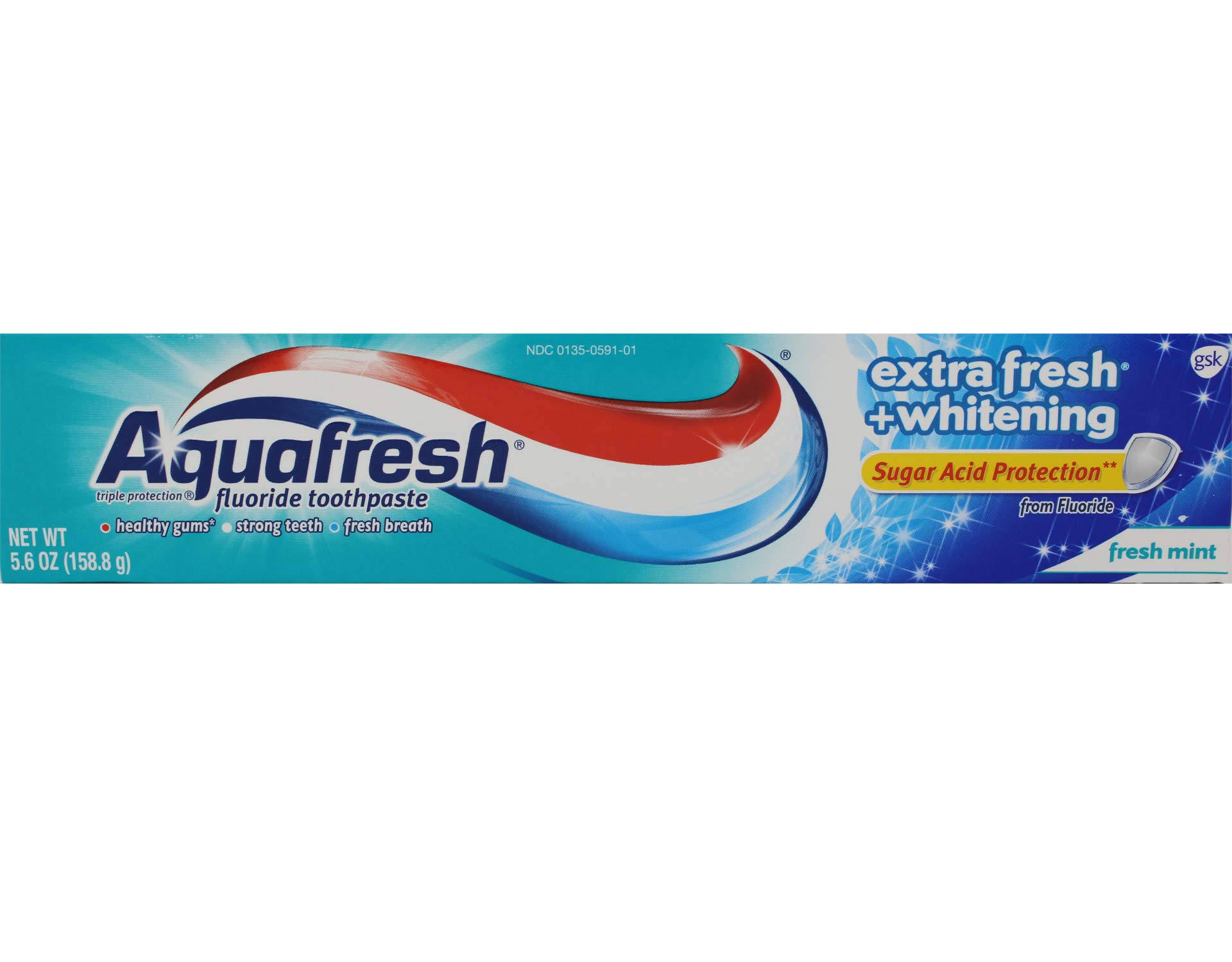 Aquafresh Extra Fresh + Whitening Fluoride Toothpaste - Fresh Mint Flavor with Sugar Acid Protection, 5.6 Oz (3-Pack) | Daily Oral Care for Fresh Breath & Stain Removal | Perfect for Home, Travel & Family Use