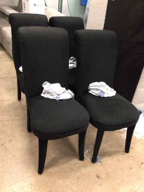 4-Piece Black Fabric Dining Chair Set with Removable Slipcovers - Modern Kitchen & Dining Room Seating for Home, Restaurant, or Office Use