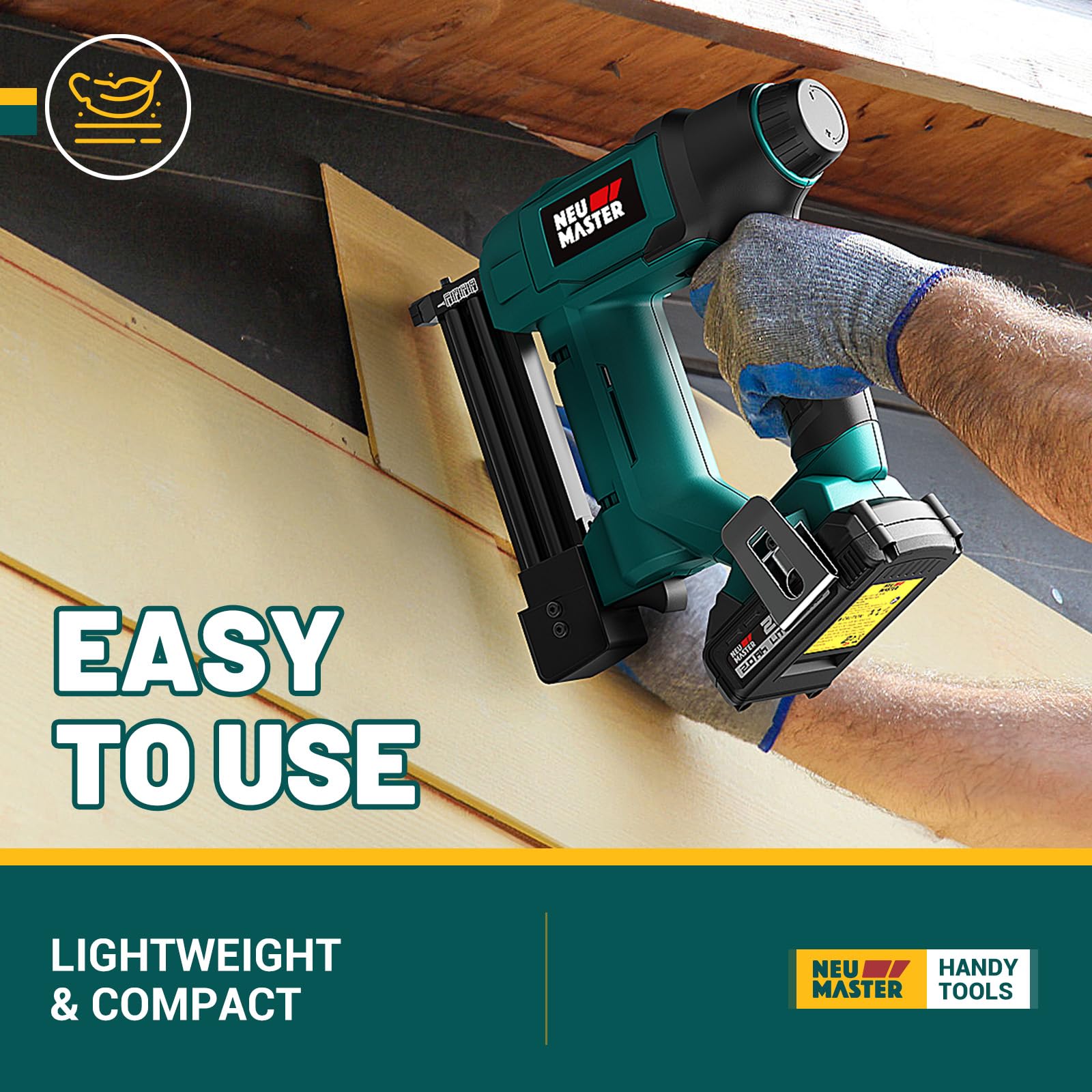 18 Gauge 2-in-1 Cordless Brad Nailer & Staple Gun - 20V Max Battery Powered with 2.0Ah Battery, Charger, 800 Nails & 200 Staples - Perfect for DIY Projects, Woodworking, Home Renovations, and Furniture Making