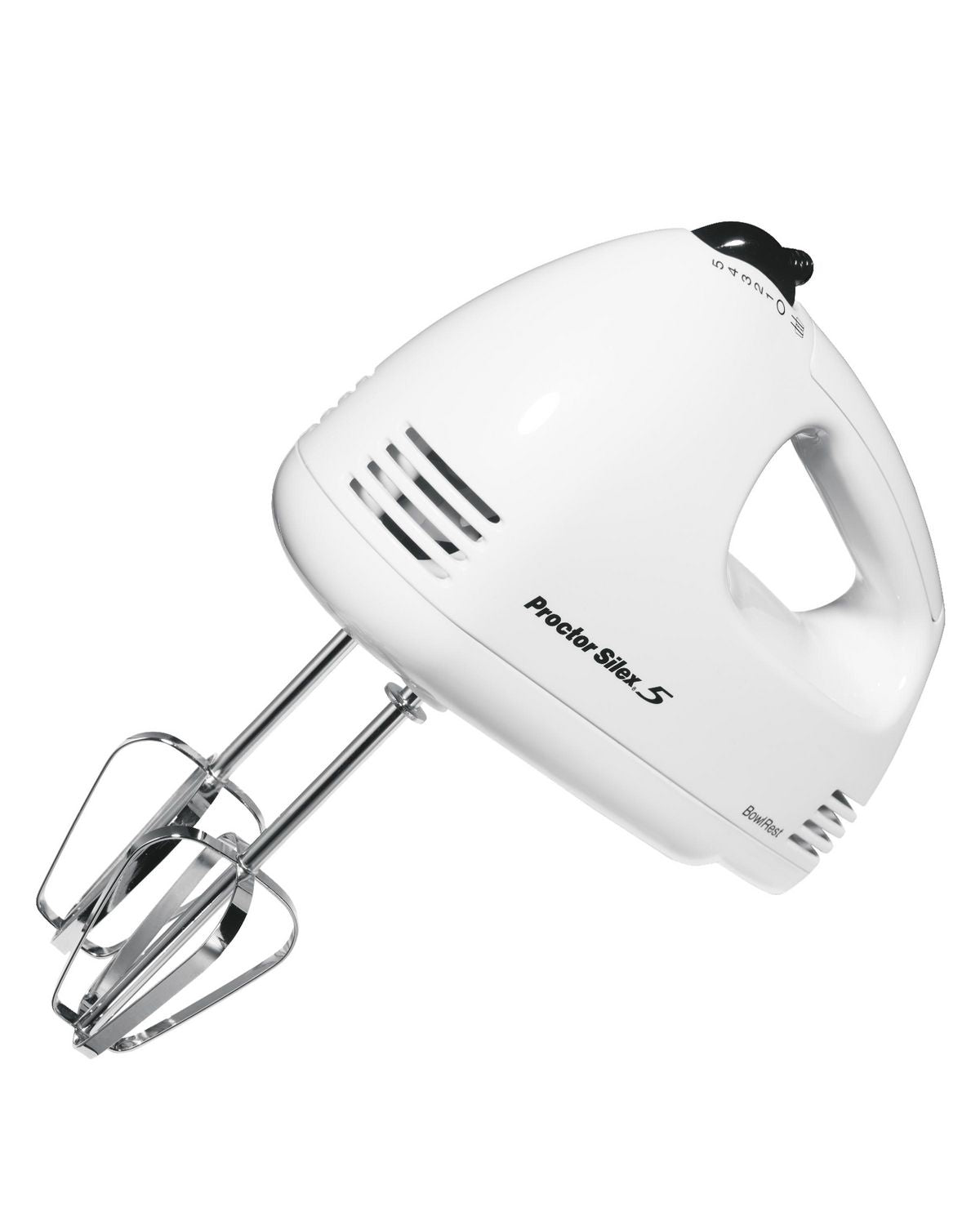 Proctor Silex 5-Speed Hand Mixer - White (Model 62515RY) - Perfect for Baking, Whipping, and Mixing in Your Kitchen