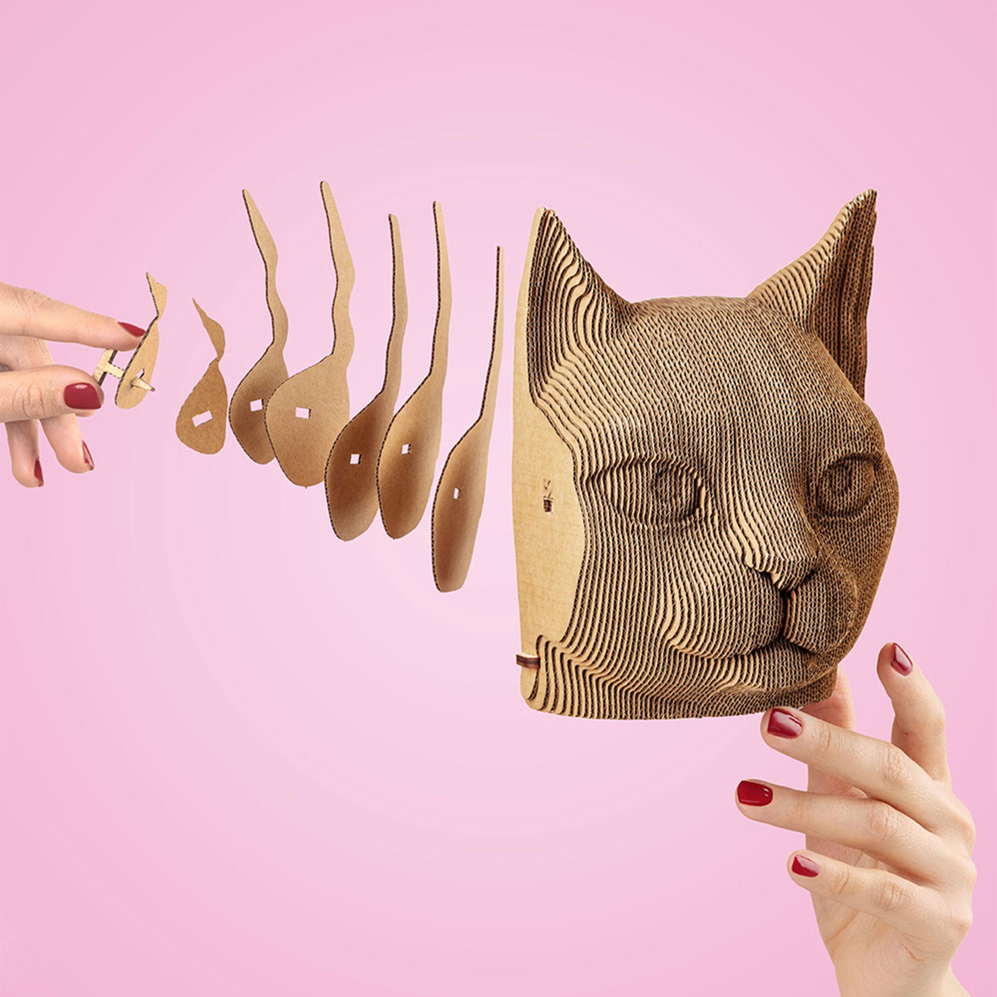3D Cardboard Puzzle - DIY Cat Model Kit for Adults & Kids | Fun Educational Toy for Home Decor, Gifts & STEM Learning Activities