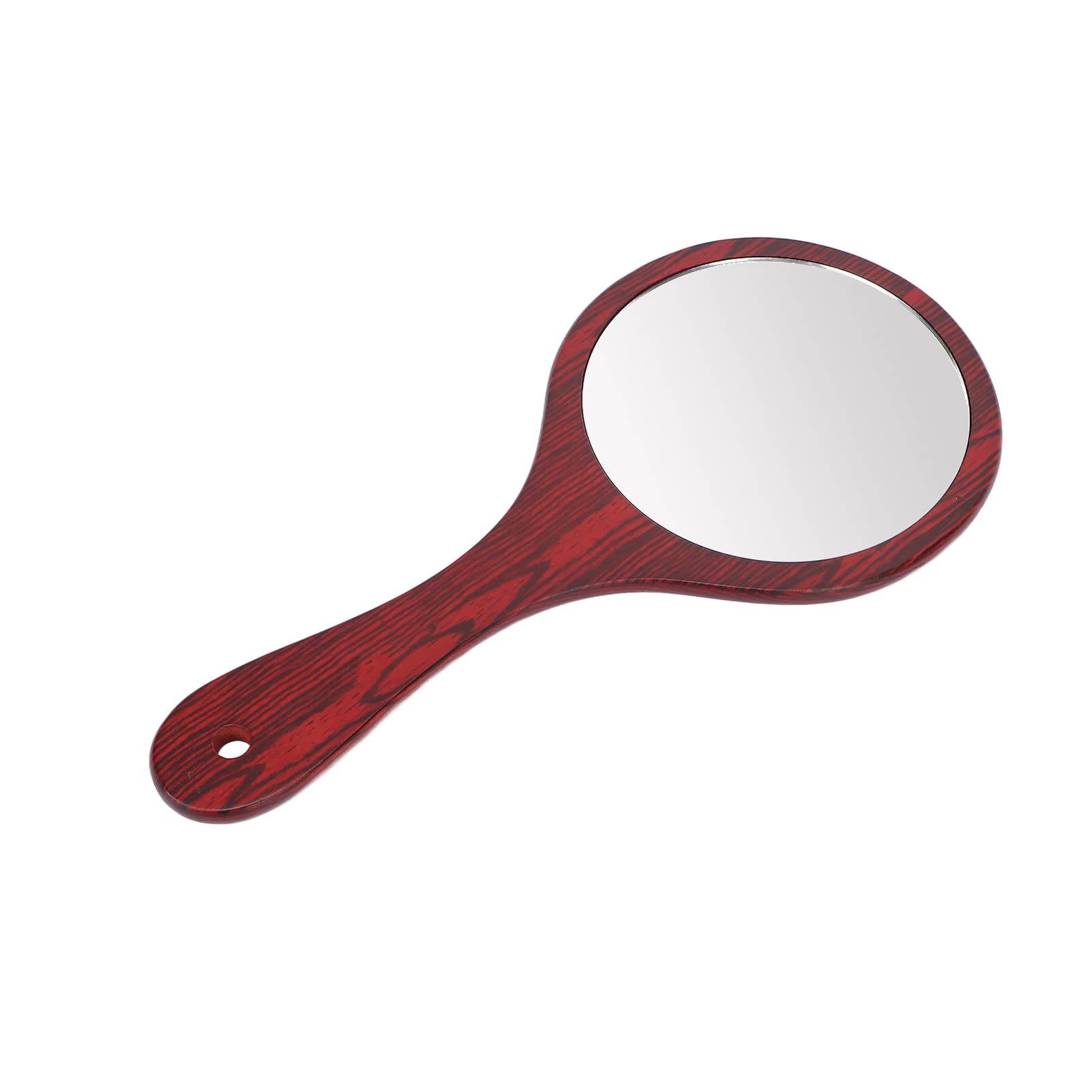 Wooden Handle Handheld Mirror - Portable Vanity Makeup Mirror for Salon, Barbers & Hairdressers - Travel Cosmetic Mirror with Non-Slip Base - Perfect for Home, Salon & Travel Beauty Routines