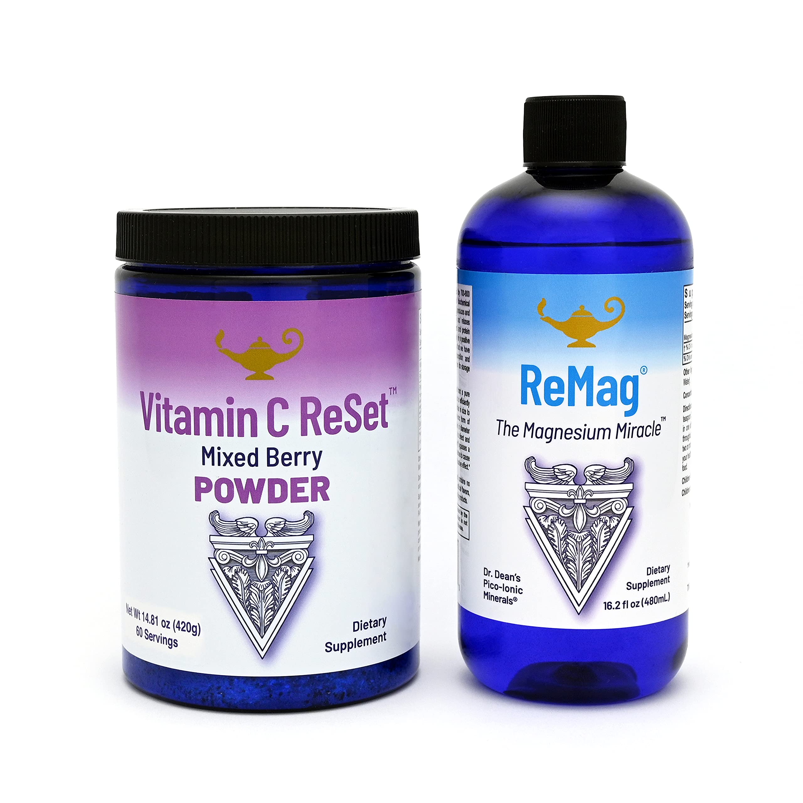 RnA ReSet - ReMag Liquid Magnesium Supplement 16oz + Vitamin C Reset Bundle with Mixed Berry Powder - Supports Muscle Recovery, Stress Relief & Immune Boost - Perfect for Athletes & Wellness Enthusiasts
