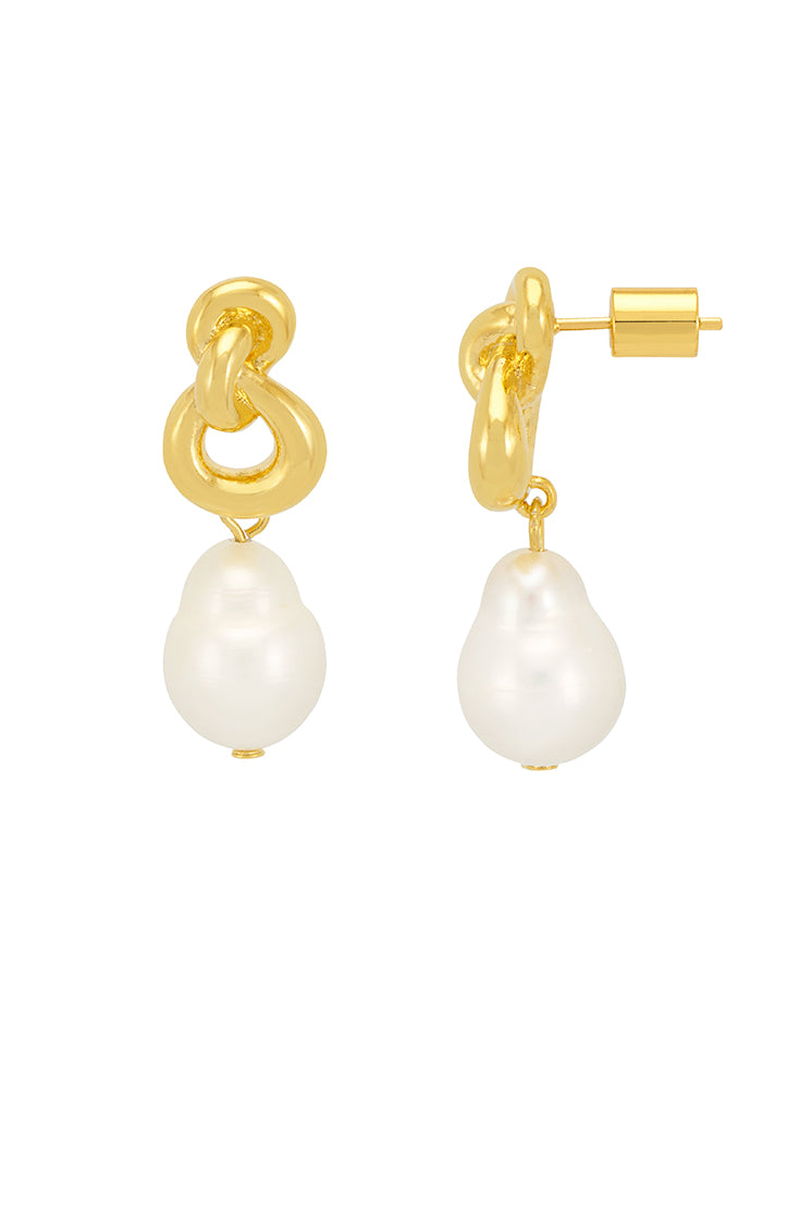 Elegant Knot and Pearl Drop Earrings for Women - Vintage Dangle Earrings for Wedding, Party & Special Occasions