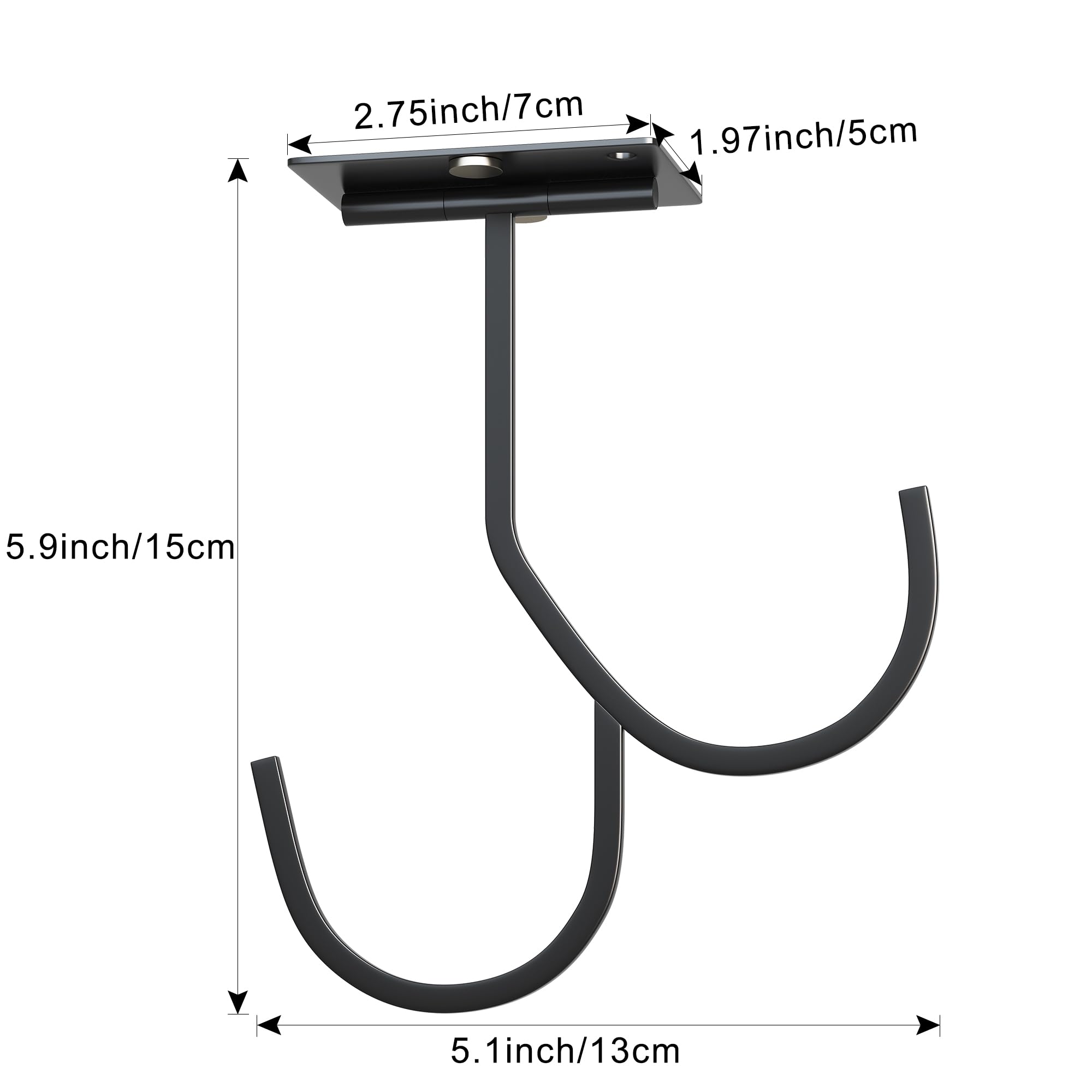 Foldable Magnetic Hooks for Kitchen Cabinets - Double-Sided Under Cabinet Coffee Mug Organizer (Black, 1PC) | Space-Saving Mug Storage for Home & Office Use