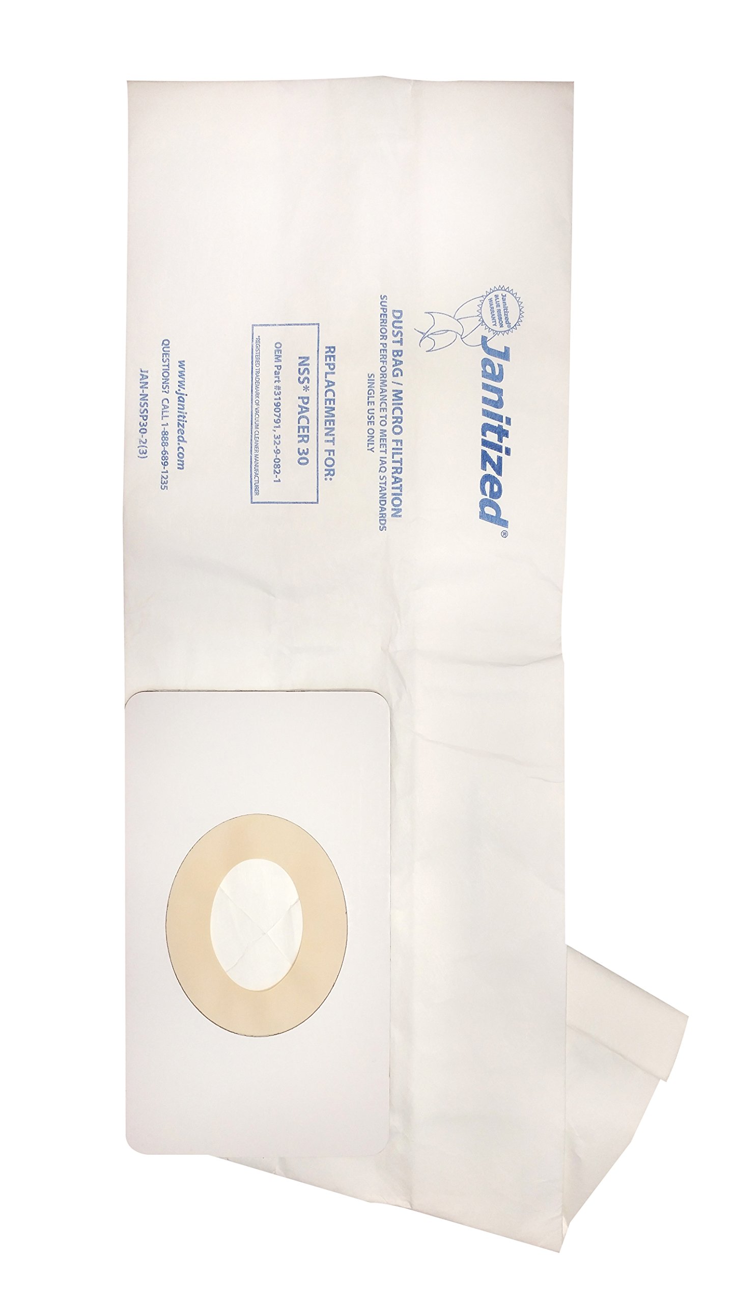 Premium Replacement Commercial Vacuum Paper Bags (3-Pack) for Nilfisk NSS Pacer 30 Vacuum Cleaners - OEM#32-9-082-1, 3190791 - Ideal for Office Cleaning, Hotel Maintenance & Commercial Janitorial Services