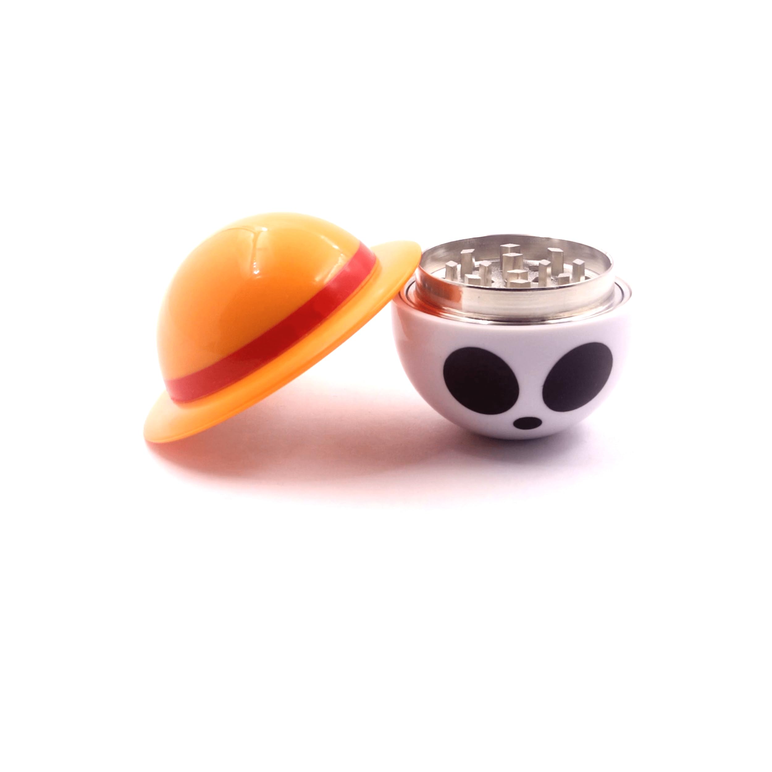 Premium 3-Piece Anime Straw Hat Herb Grinder - Durable Aluminum & Stainless Steel Design with Storage Compartment - Perfect for Home Use, Travel & Gifting