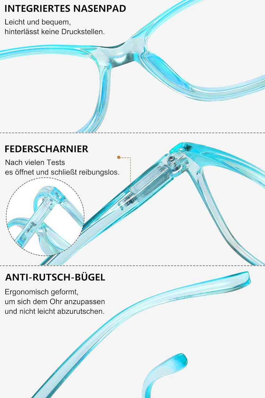 Stylish Blue Light Blocking Computer Glasses for Women with Flexible Spring Hinges - Perfect for Office Work, Gaming & Screen Time Protection