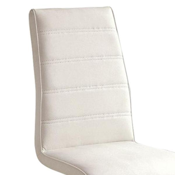 Modern White Faux Leather 2-Piece Side Chair Set - Metal Chrome Legs for Kitchen, Dining Room, Office & Living Room - Comfortable Seating for Home & Office Use