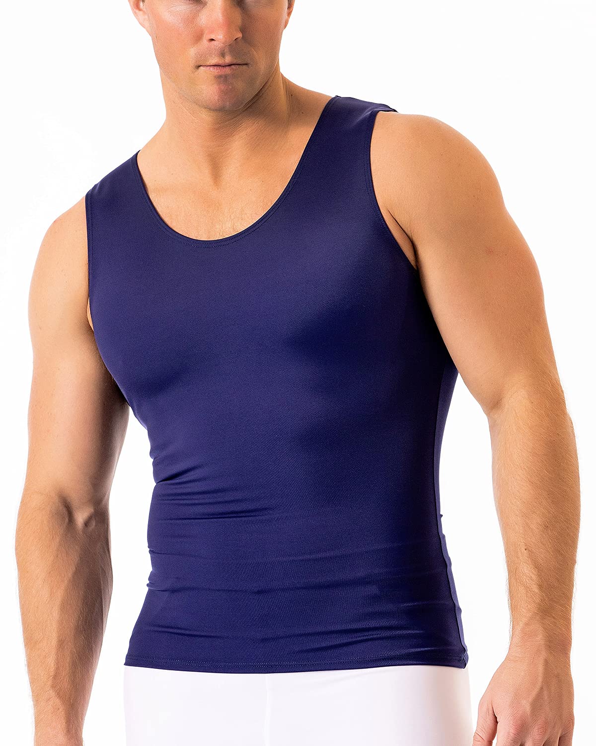 Insta Slim ISPRO Men's Slimming Muscle Tank Top - Shapewear Compression Shirt for Workout & Body Shaping (Made in USA) - Perfect for Gym, Running & Everyday Wear
