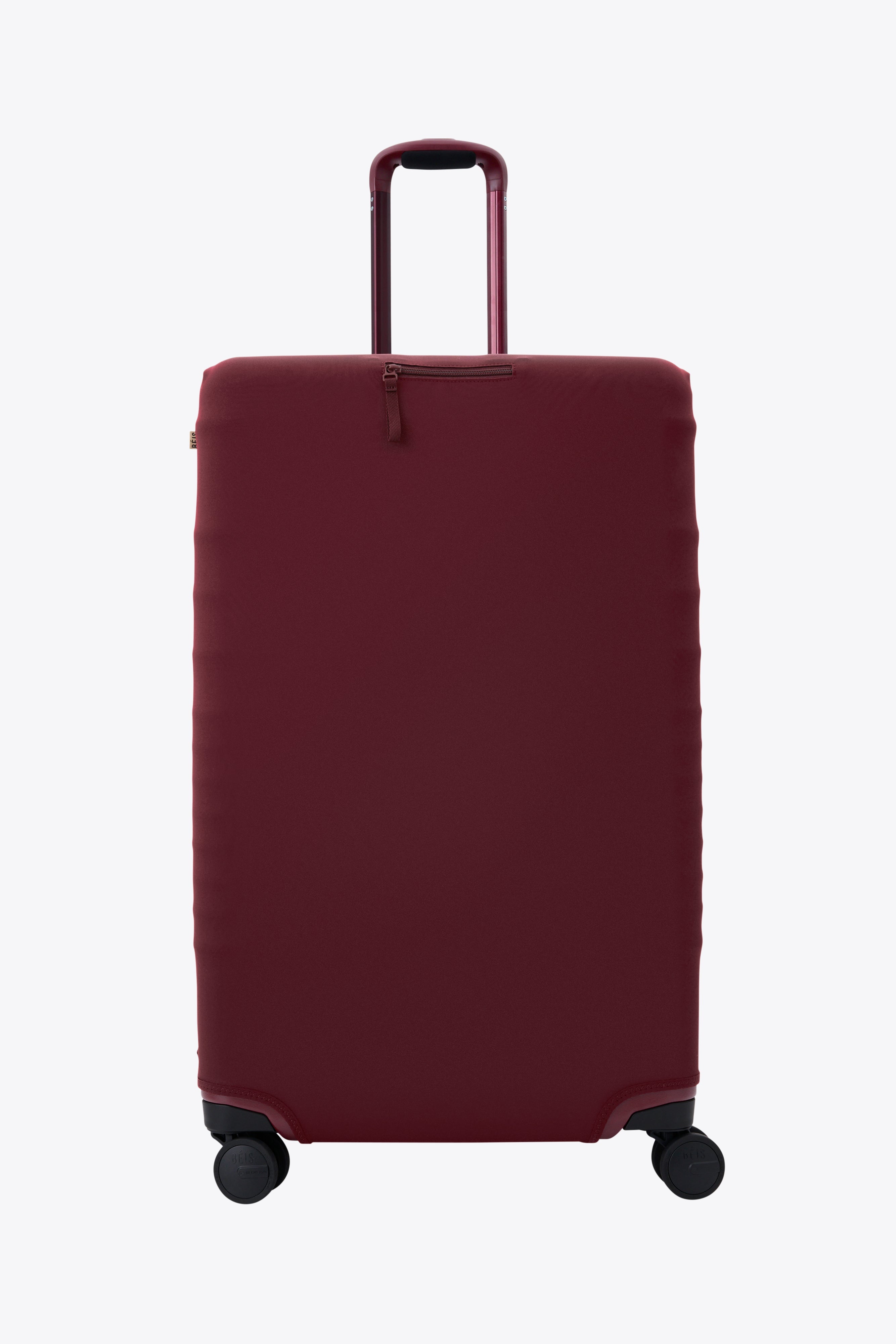 Premium Burgundy Large Check-In Luggage Cover - Durable Suitcase Protector for Travel, Airplane & Vacation Use