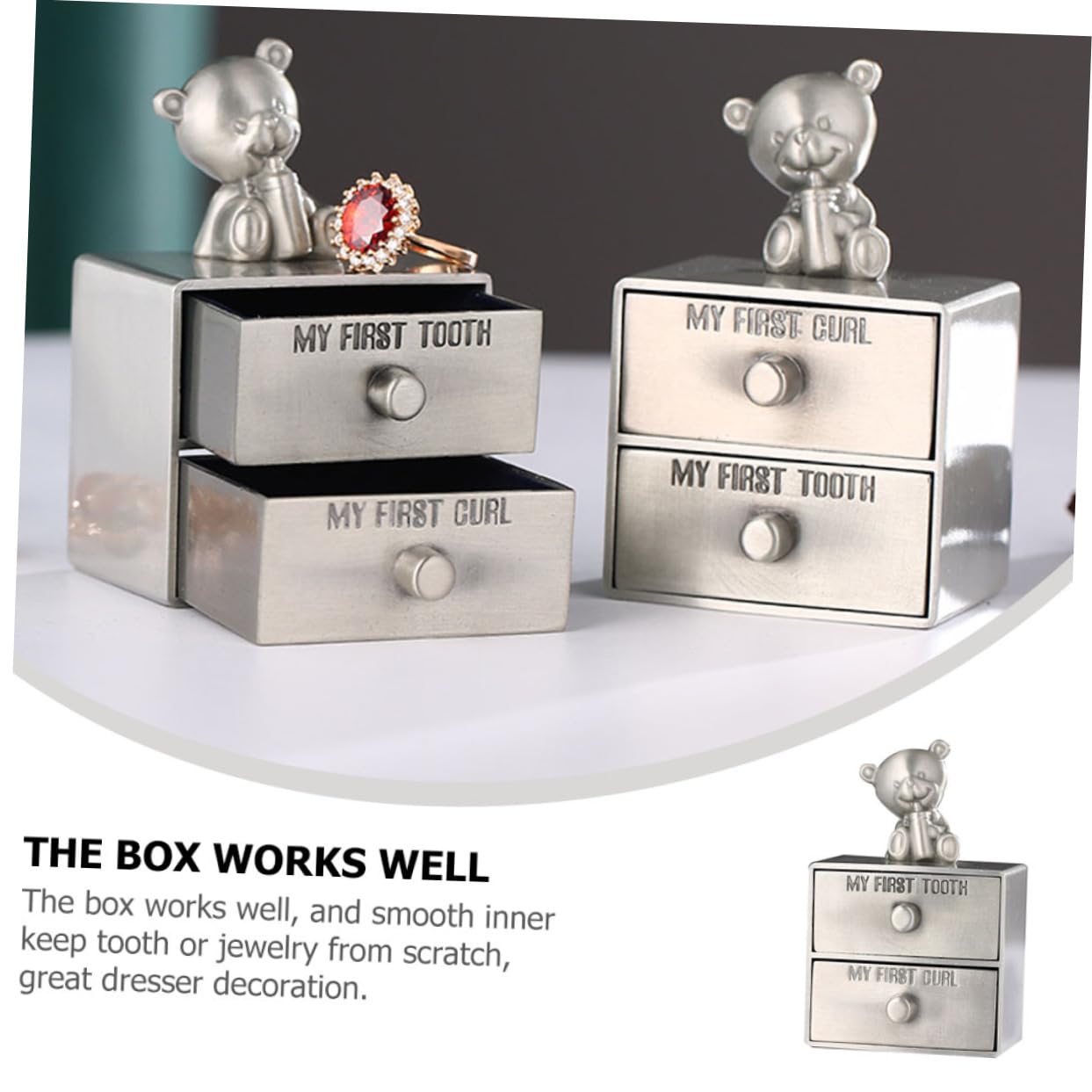 Elegant Metal Trinket Box for Tooth Storage & Jewelry Keepsake - Perfect for Newborn Baby Memories, Wedding Gifts & Home Decor