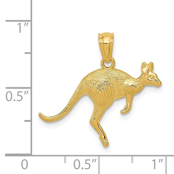 14K Solid Yellow Gold Kangaroo Pendant Necklace for Women - Elegant & Dainty Jewelry Gift for Birthday, Anniversary & Mother's Day