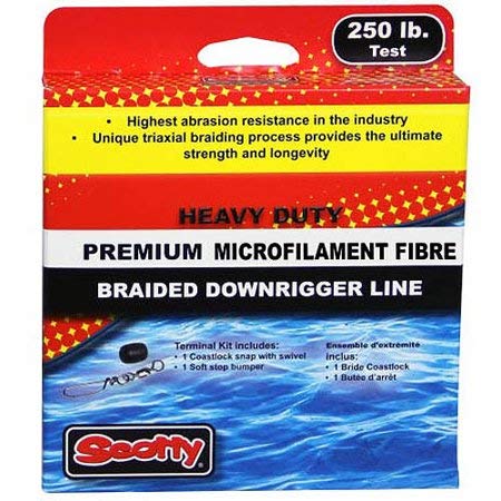 Scotty 300 Ft. Premium Braided Fiber Downrigger Line with High-Visibility Color - Heavy Duty Fishing Line for Trolling, Deep Sea Fishing & Salmon Fishing - Perfect for Downriggers, Trolling Reels & Saltwater Fishing Gear